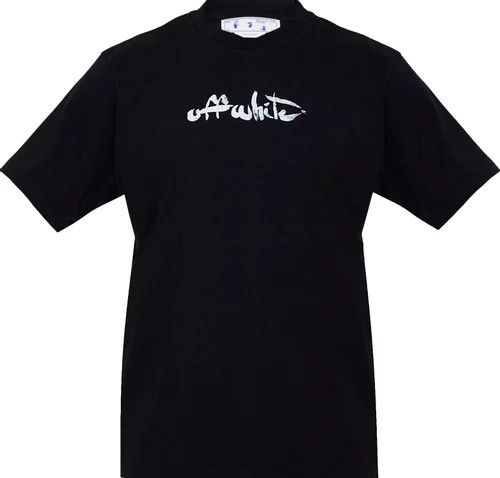 image of Off White Off-White Paint Arrow Slim Short-Sleeve T-Shirt in Black/White, Men's (Size Small)