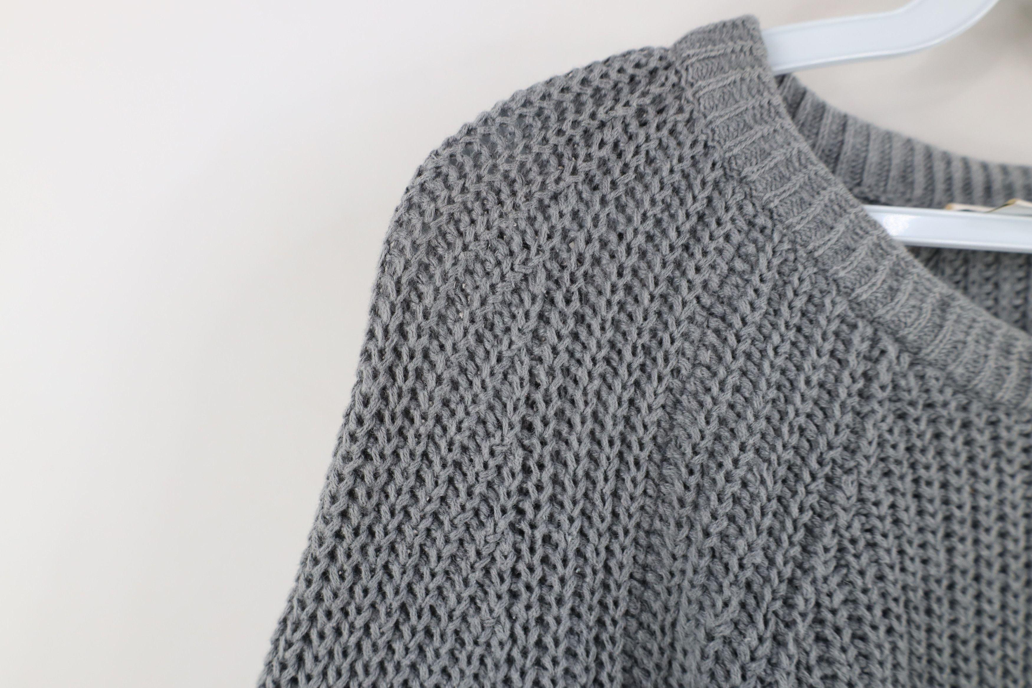 Vintage Vintage 90s Streetwear Ribbed Knit Crewneck Sweater Gray Size XL / US 12-14 / IT 48-50 - 6 Thumbnail