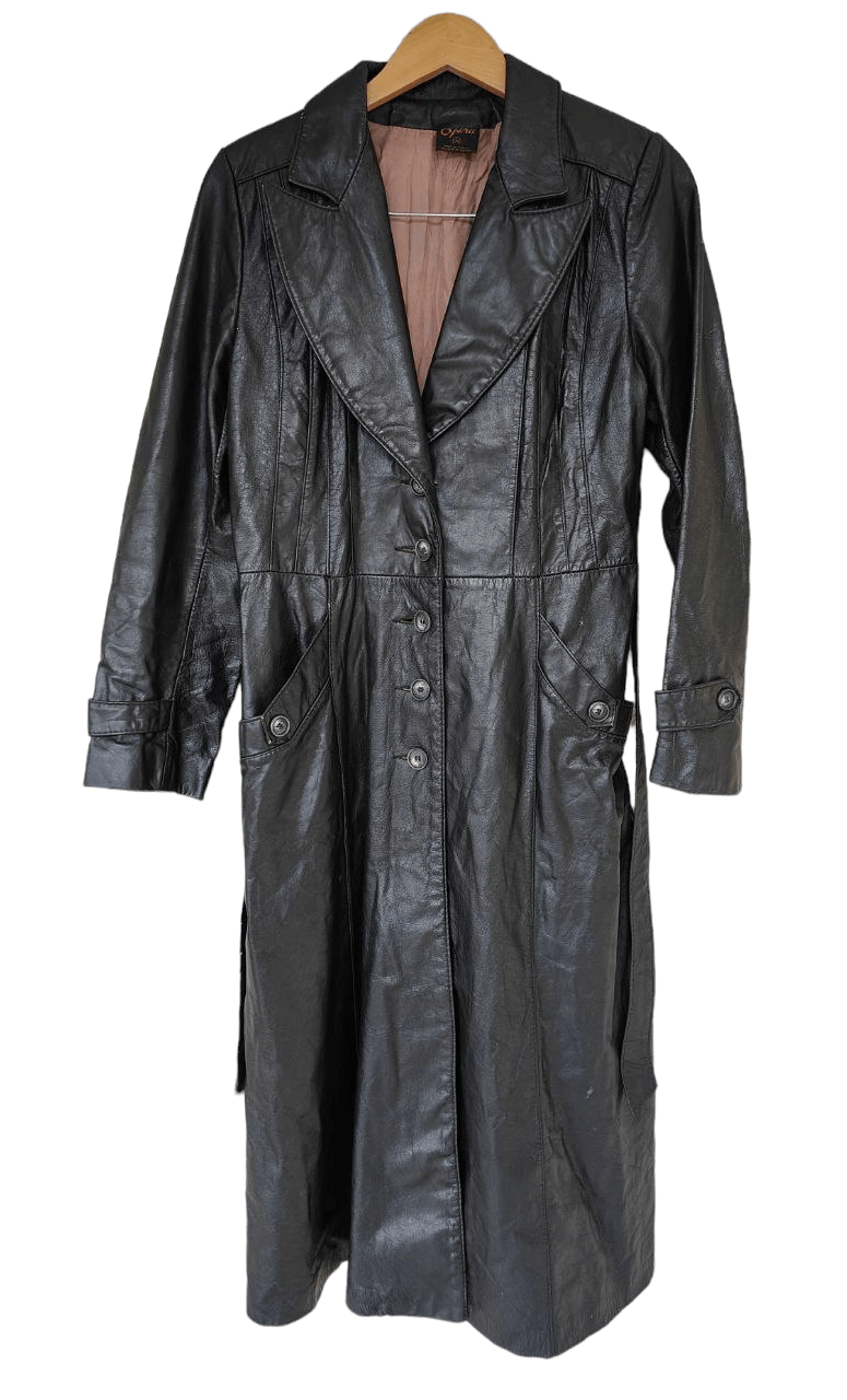 Vintage ❎ Vintage Leather Trench Worn Coat Jacket Size S / US 4 / IT 40 - 15 Thumbnail