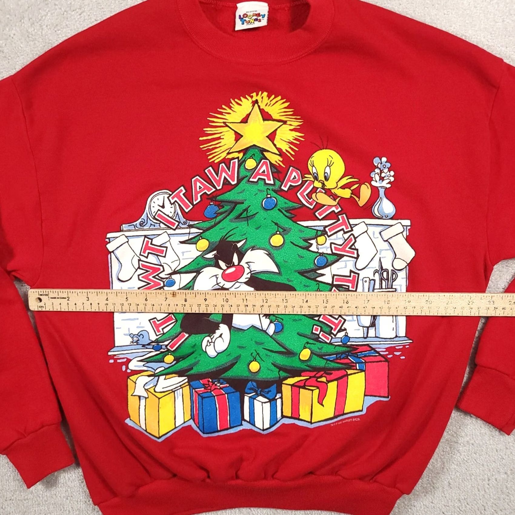 Vintage VINTAGE 1995 Looney Tunes Christmas Tweety Sylvester Red Crewneck Sweatshirt Large Unisex Adults Sweater Graphic Print Size US L / EU 52-54 / 3 - 6 Thumbnail