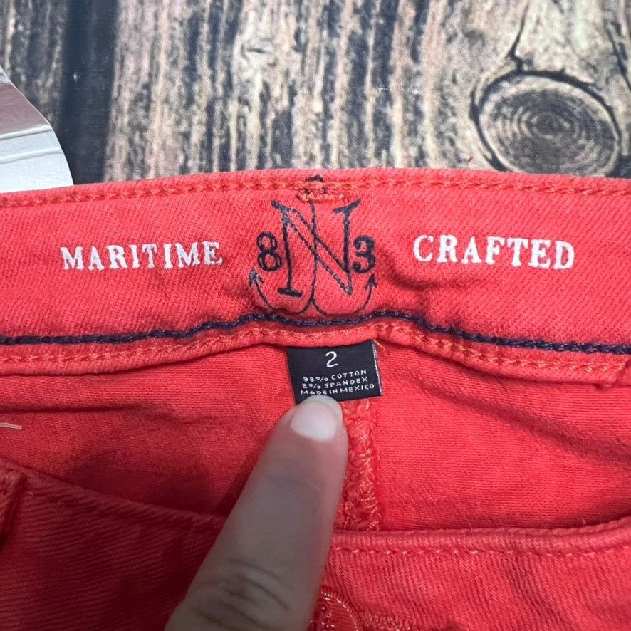 Nautica NWT Nautica Women's Red Skinny Jeans Size 2 Slim Fit Denim Size 26" / US 2 / IT 38 - 3 Thumbnail
