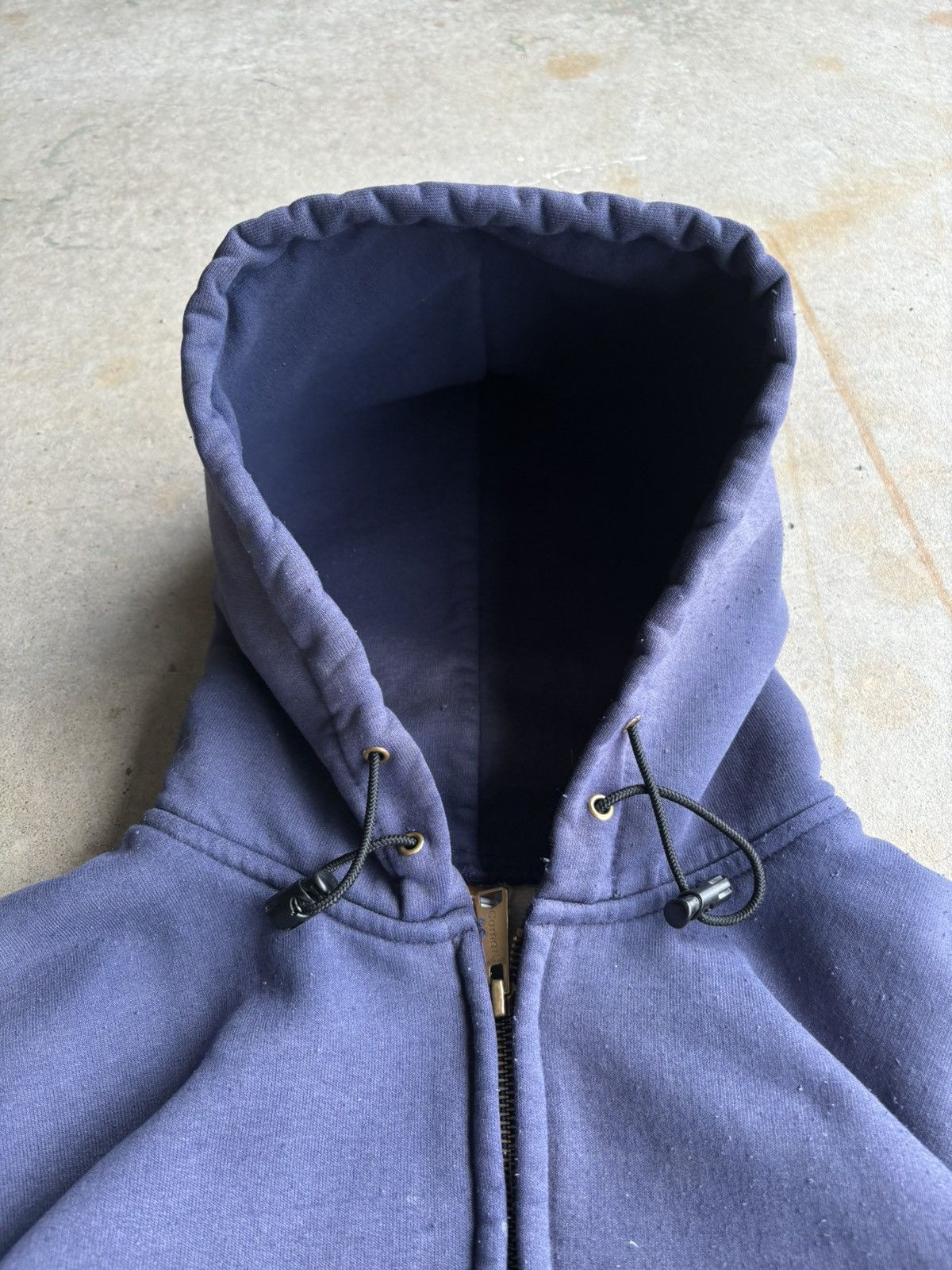 Carhartt Crazy Carhartt Vintage Thermal Navy Distressed 90s ZipHoodie Size US XL / EU 56 / 4 - 4 Thumbnail