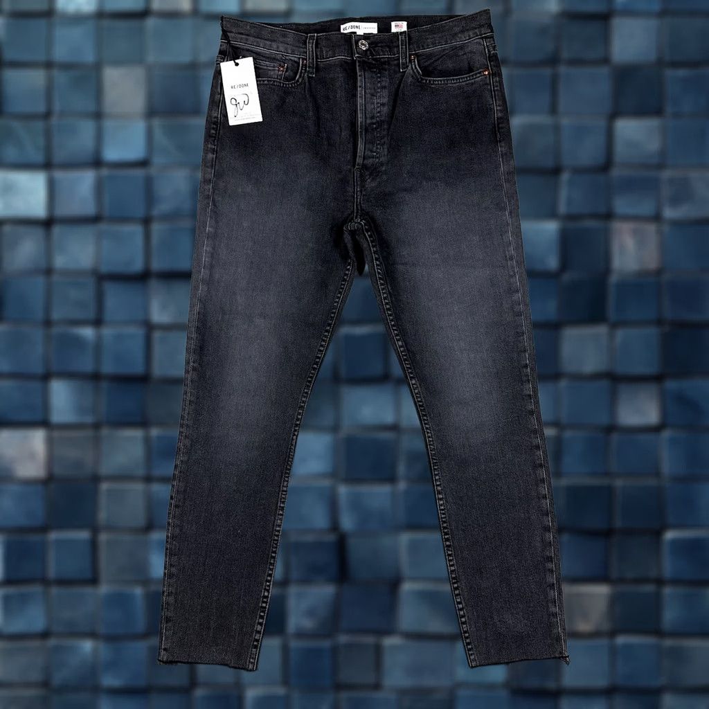RE/DONE RE/DONE Jeans Womens 31 Dark Gray High Rise Ankle Crop Stretch Raw Hem NWT Size 24" / US 00 / IT 34 - 1 Thumbnail