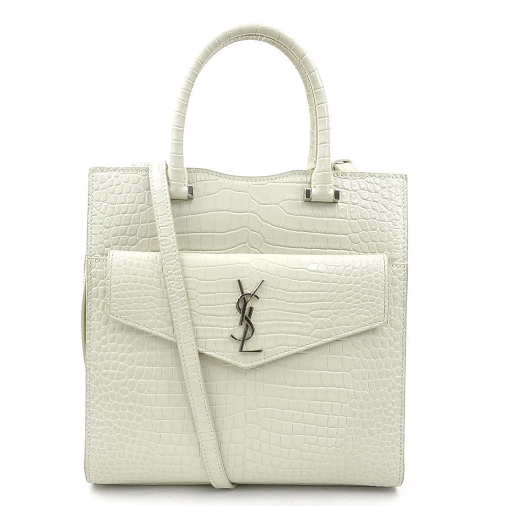 Saint Laurent Paris Saint Laurent handbag/shoulder bag, Uptown, embossed leather, ivory, women's, 561203, free shipping, r11092a Size ONE SIZE - 1 Thumbnail