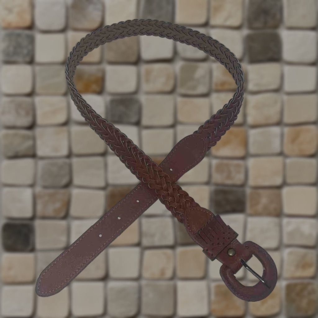 Vintage Women’s Belt Braided Brown Leather 36.5 Inches Womens Belt Brown Leather Braided 36.5 Inches Size ONE SIZE - 1 Thumbnail