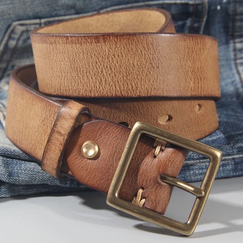 Japanese Brand × Vintage Vintage Natural Leather Copper Buckle Belt Size ONE SIZE - 4 Thumbnail