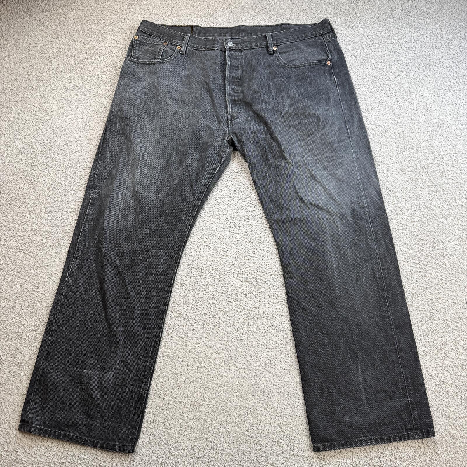 Levi's Levi's 501 Jeans Mens 42x30 Black Faded Straight Leg Classic Size US 42 / EU 58 - 1 Thumbnail