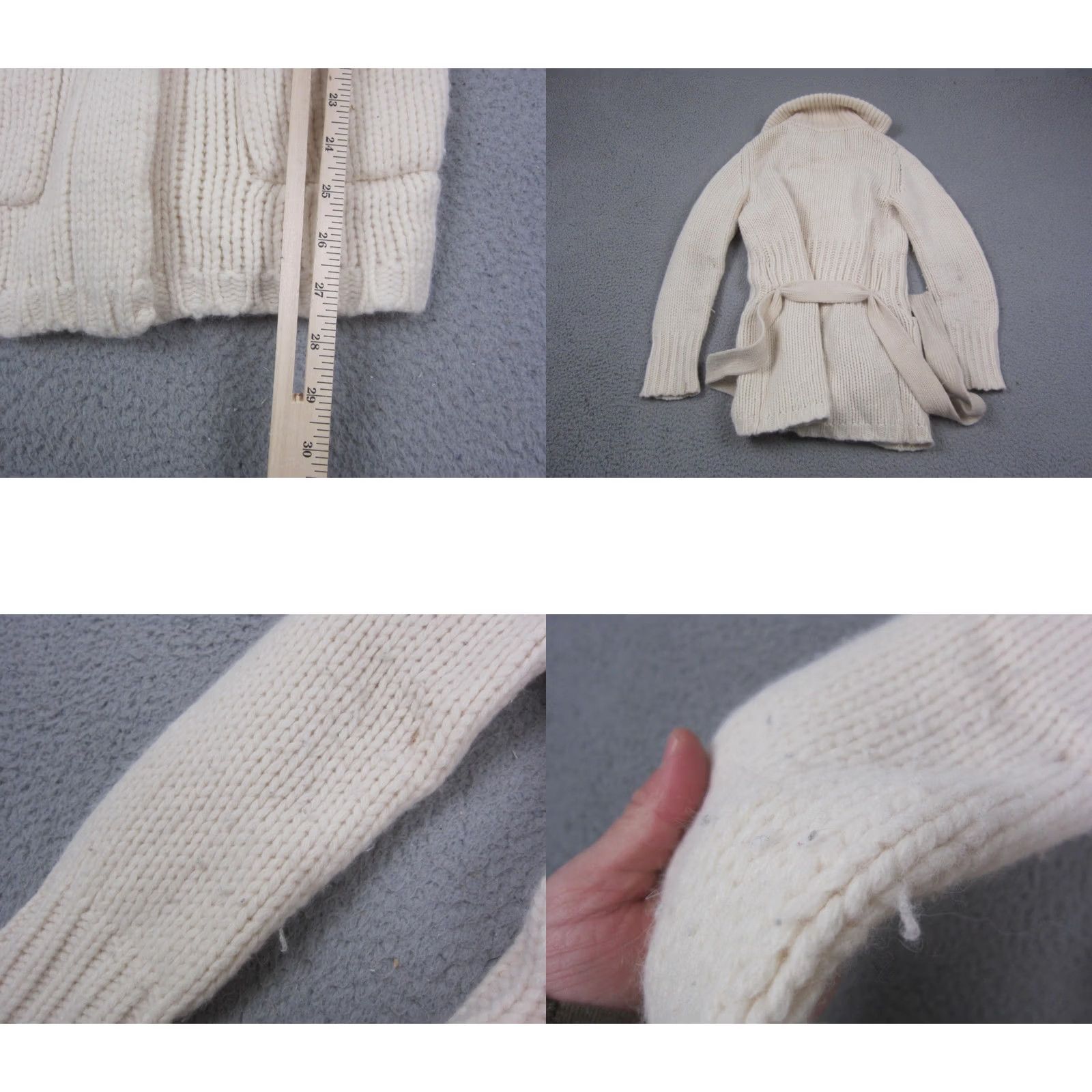 Gap VINTAGE Gap Sweater Cardigan Womens Small Creme Belted Wool Angora Y2K Ladies 90s Size S / US 4 / IT 40 - 8 Thumbnail