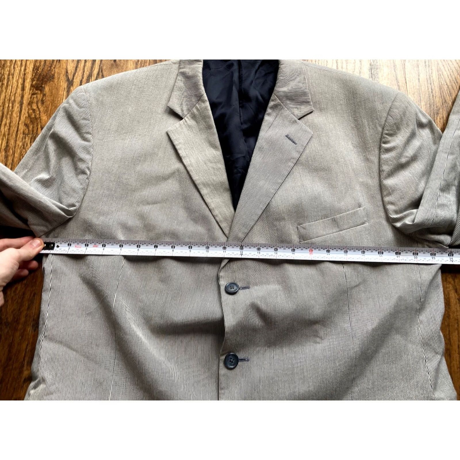 Brooks Brothers Brooks Brothers 2 Pieces Suit Mens 45R Jacket 38x30 Pants Stripe Cotton Multicolor Notch Lapel Two-Button Front Classic Mens Size 48R - 6 Thumbnail