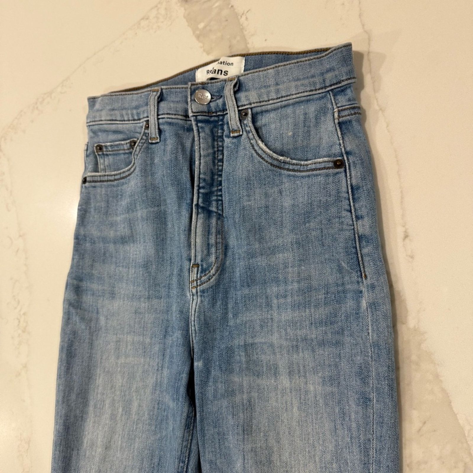 Reformation Reformation Ultra High Rise Skinny Denim Jeans Womens 24 Size 24" / US 00 / IT 34 - 3 Thumbnail