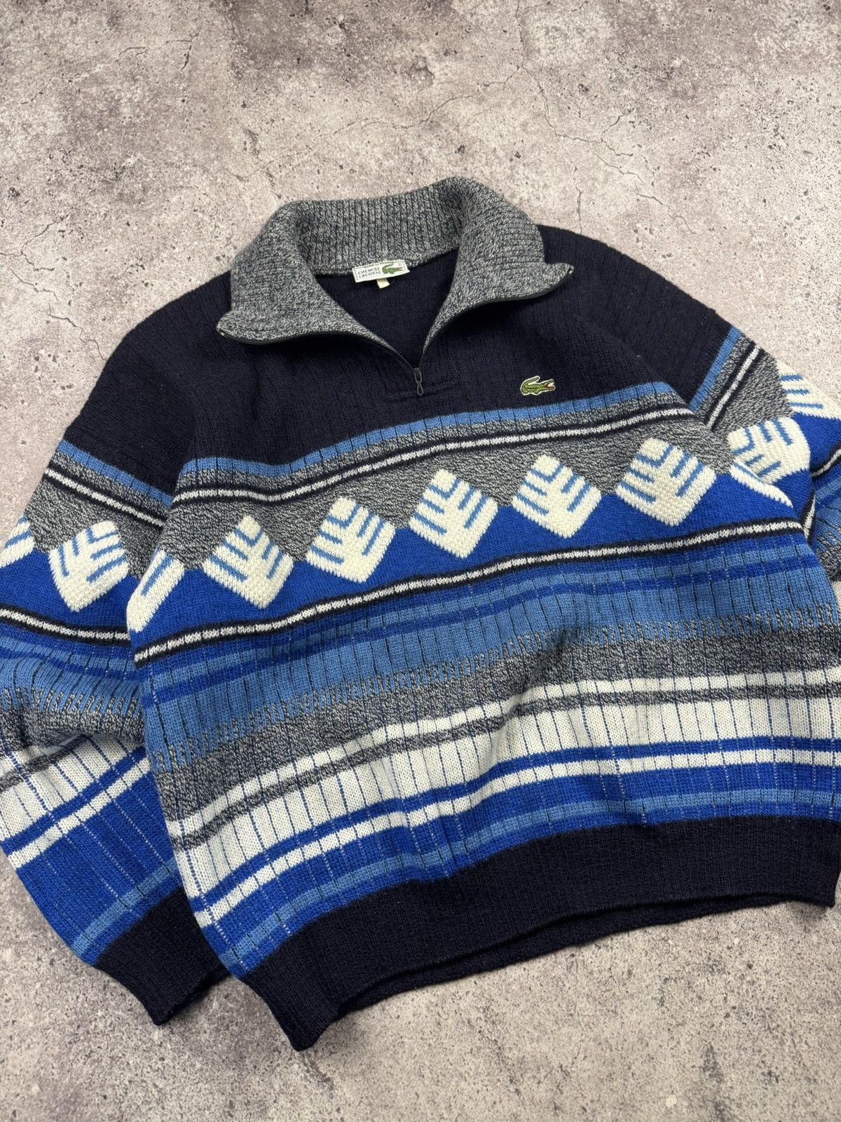Lacoste ❄️Lacoste Chemise Vintage Made in France 1/4 Zip Knit Sweater Size US L / EU 52-54 / 3 - 2 Thumbnail