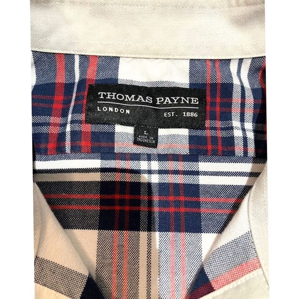 Vintage Thomas Payne London Navy White Plaid Long Sleeve Button Down Shirt Men L Size Size US L / EU 52-54 / 3 - 3 Thumbnail