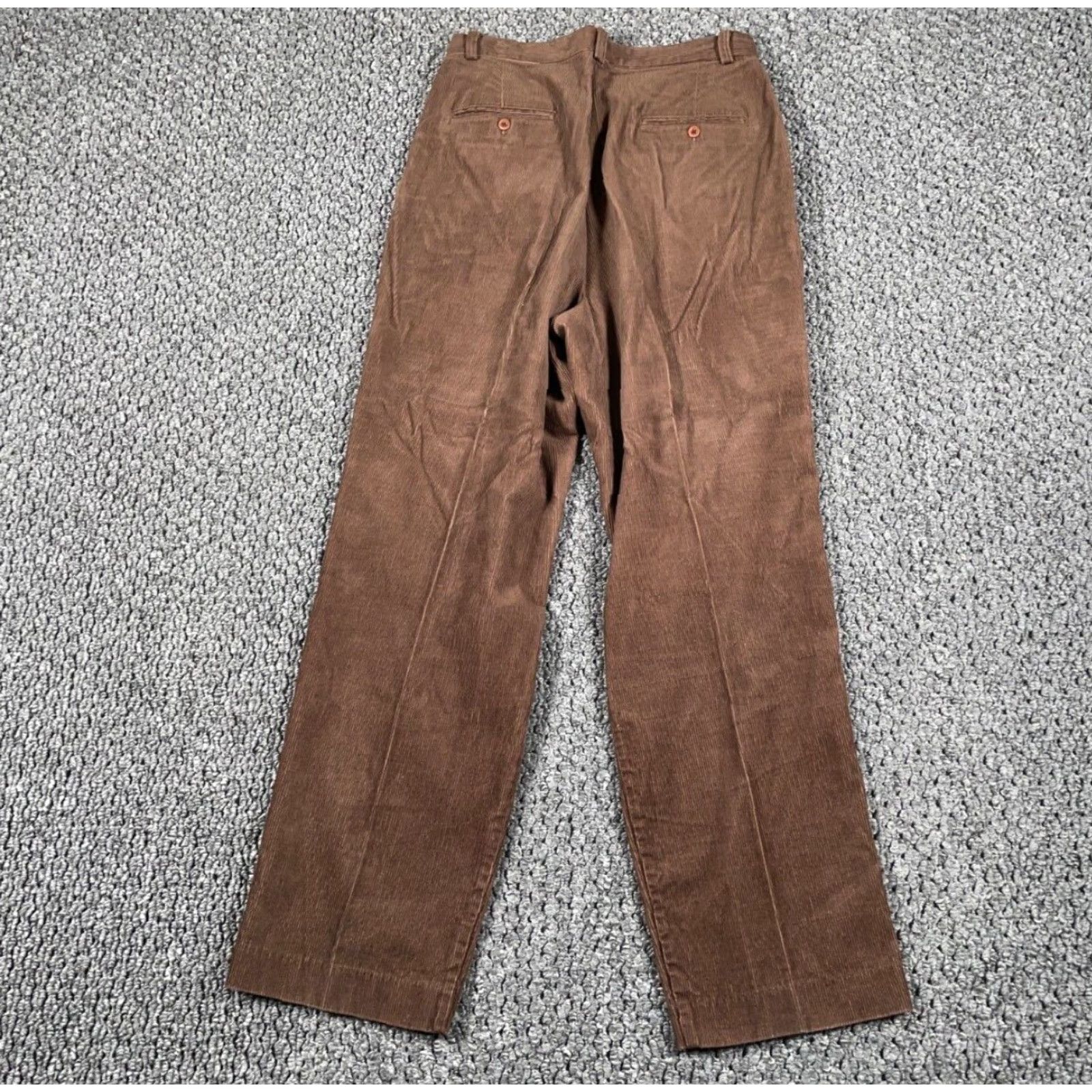 Izod IZOD Women's Pants Corduroy Pleated 14 Brown Lightweight Cotton Rayon 90s Casual Preppy, Inseam 31, High Rise, Straight Leg, Regular, IZOD Club Size 36" / US 14 / IT 50 - 2 Thumbnail