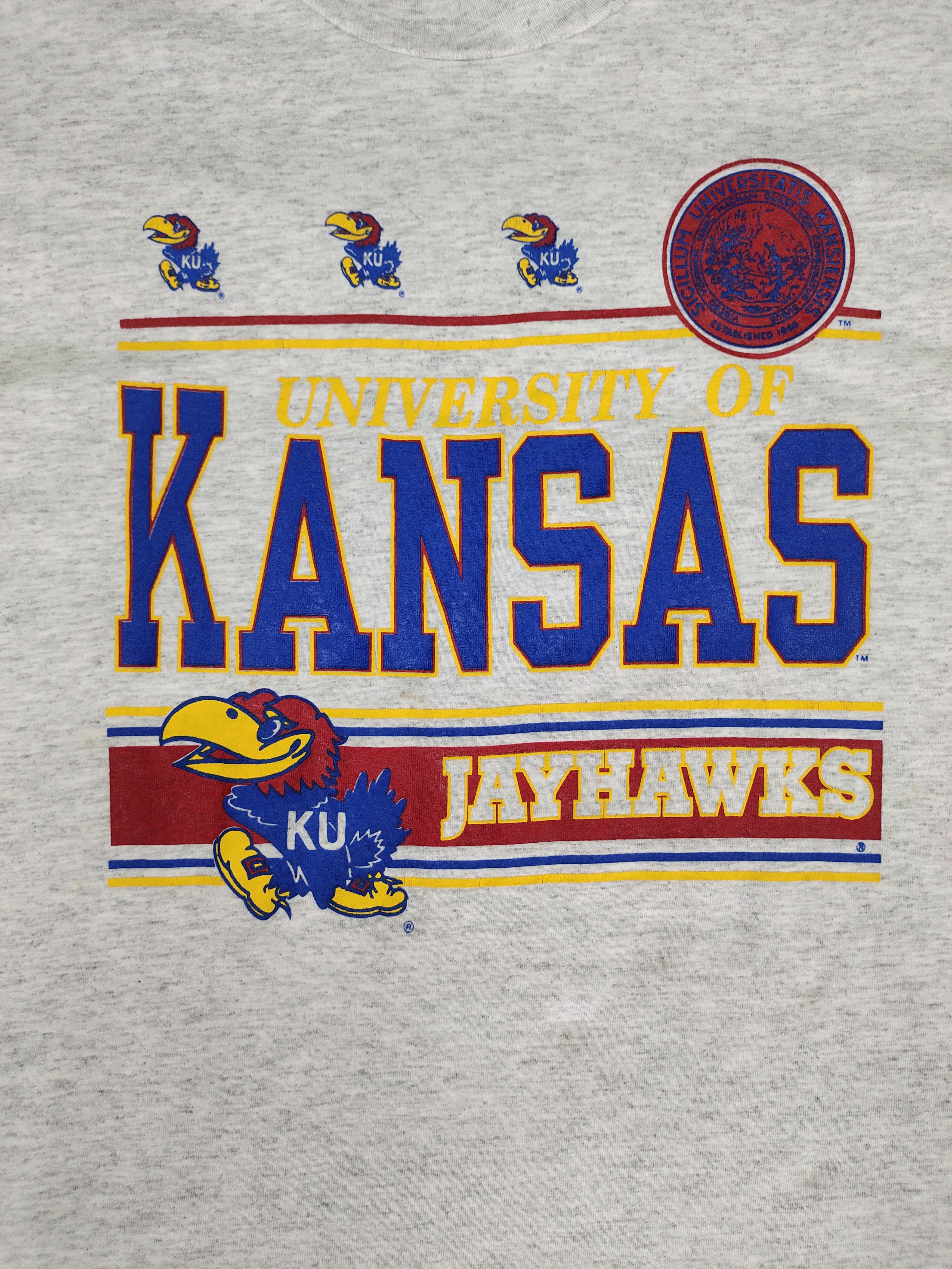 NCAA Vintage 90s University Kansas Jayhawks Ncaa T-Shirt Size US XL / EU 56 / 4 - 4 Thumbnail