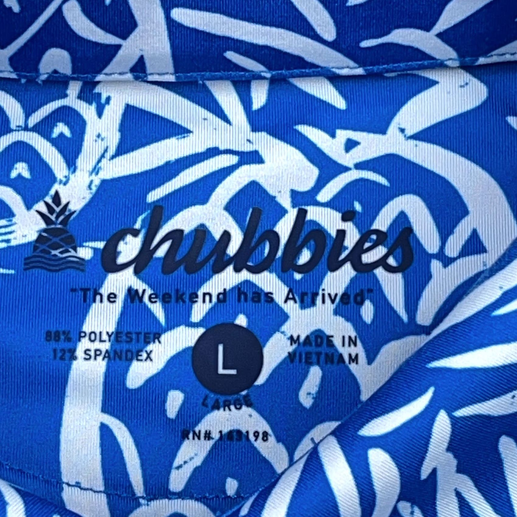 Chubbies Chubbies Polo Shirt Men L Blue Pineapple Print Performance Golf Wicking Casual Short Sleeve Vintage: No (adjusted per rules) Size US L / EU 52-54 / 3 - 4 Thumbnail
