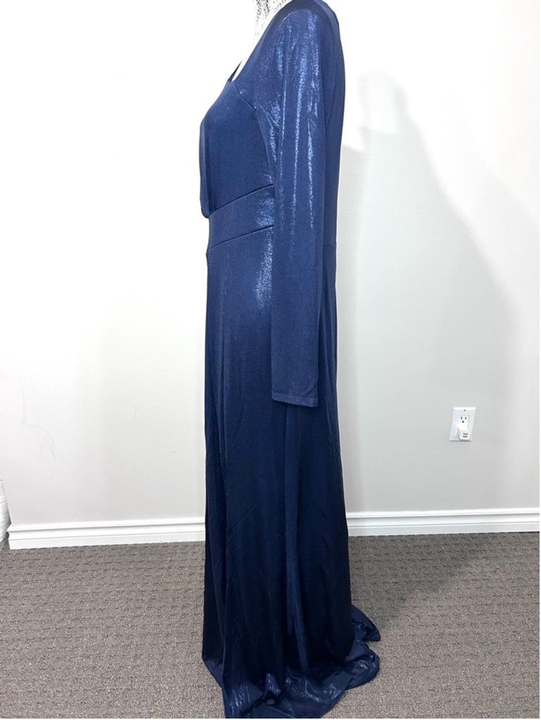 Lauren Ralph Lauren BNWT Ralph Lauren black label blue metallic gown size 12 Size XL / US 12-14 / IT 48-50 - 4 Thumbnail