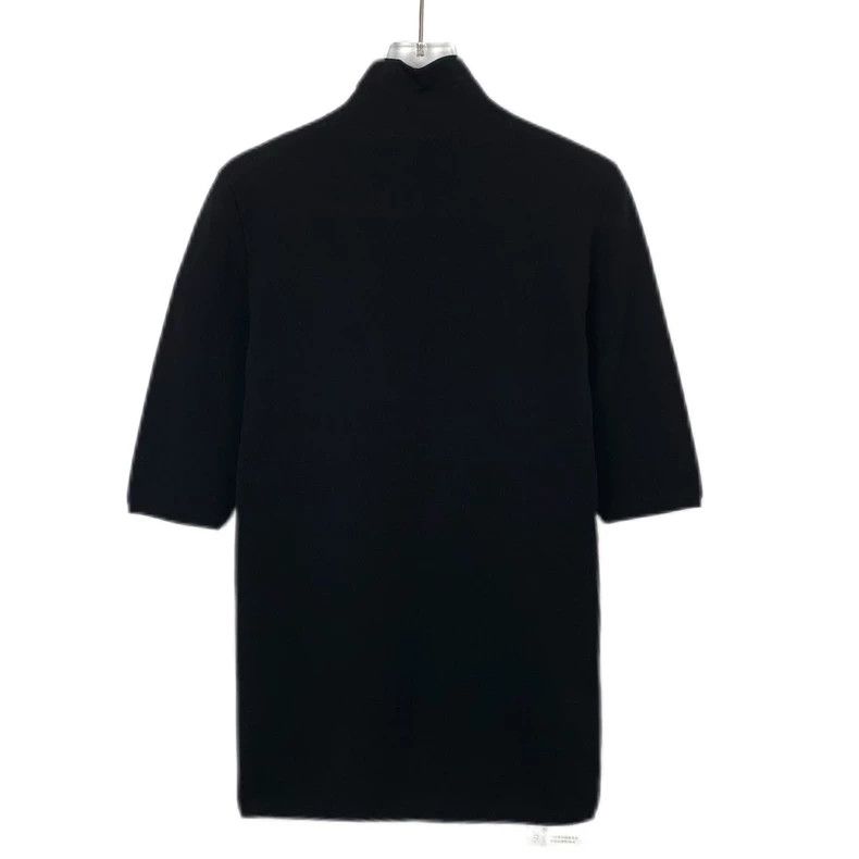 Prada Prada Black logo triangle logo wool knitted short sleeves 2 Size US XXS / EU 40 - 2 Thumbnail