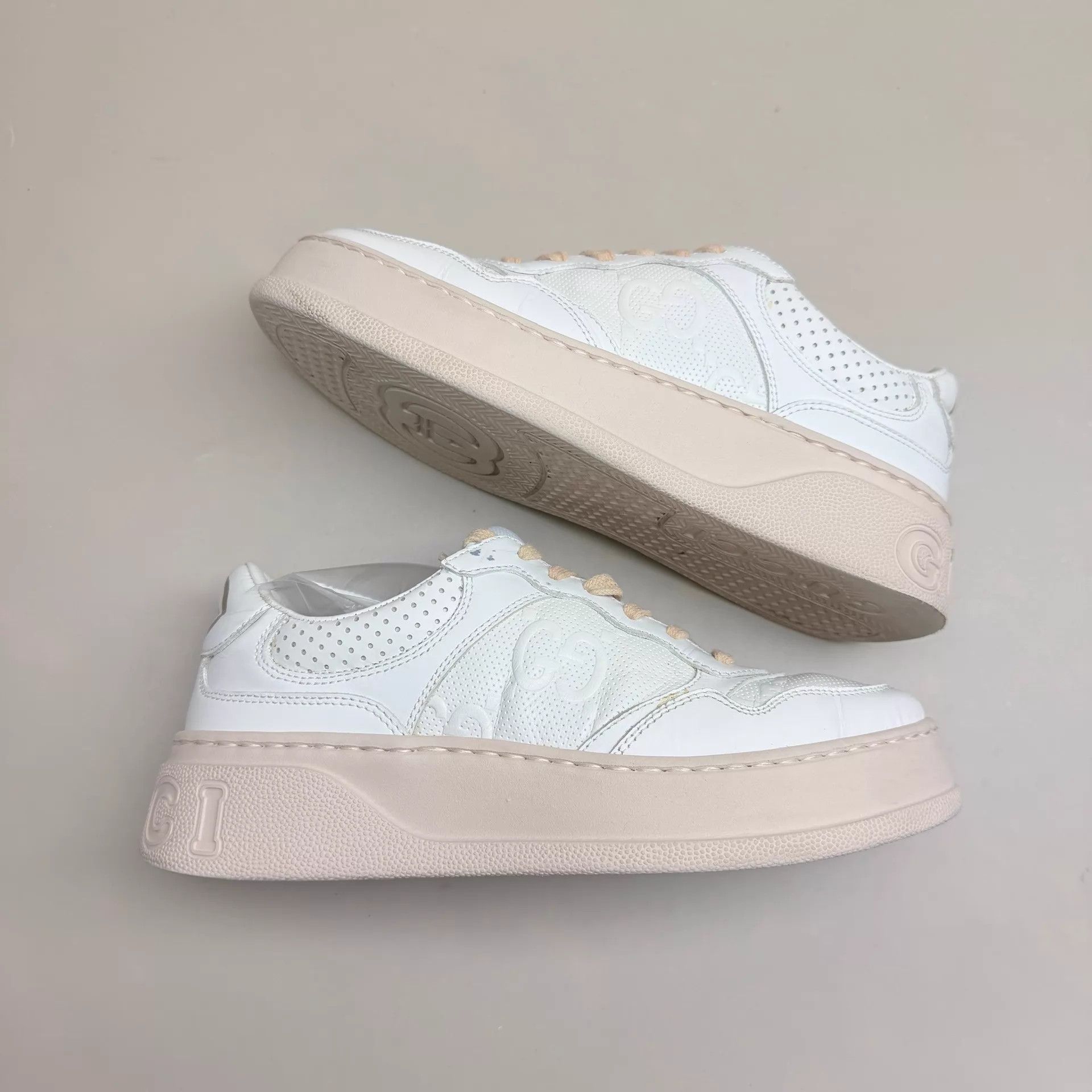 Gucci GUCCI Wmn's Wht/Pnk GG Print Cookies Sneakers 36EU 95mint Size US 5.5 / IT 35.5 - 4 Thumbnail
