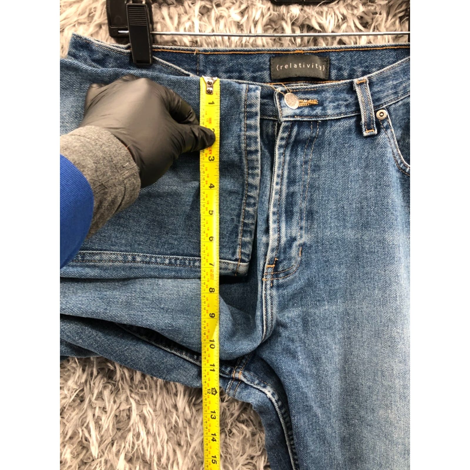 Denime Relativity Jeans Straight Womens Mid Rise Blue Denim Size 12 Short Regular 27in 5-Pocket Classic Modern Size 34" / US 12 / IT 48 - 4 Thumbnail