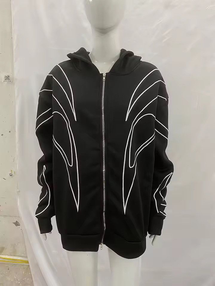 Japanese Brand Black Techwear Hoodie Line Zip-Up Streetwear Cyberpunk Goth Size US XL / EU 56 / 4 - 5 Thumbnail
