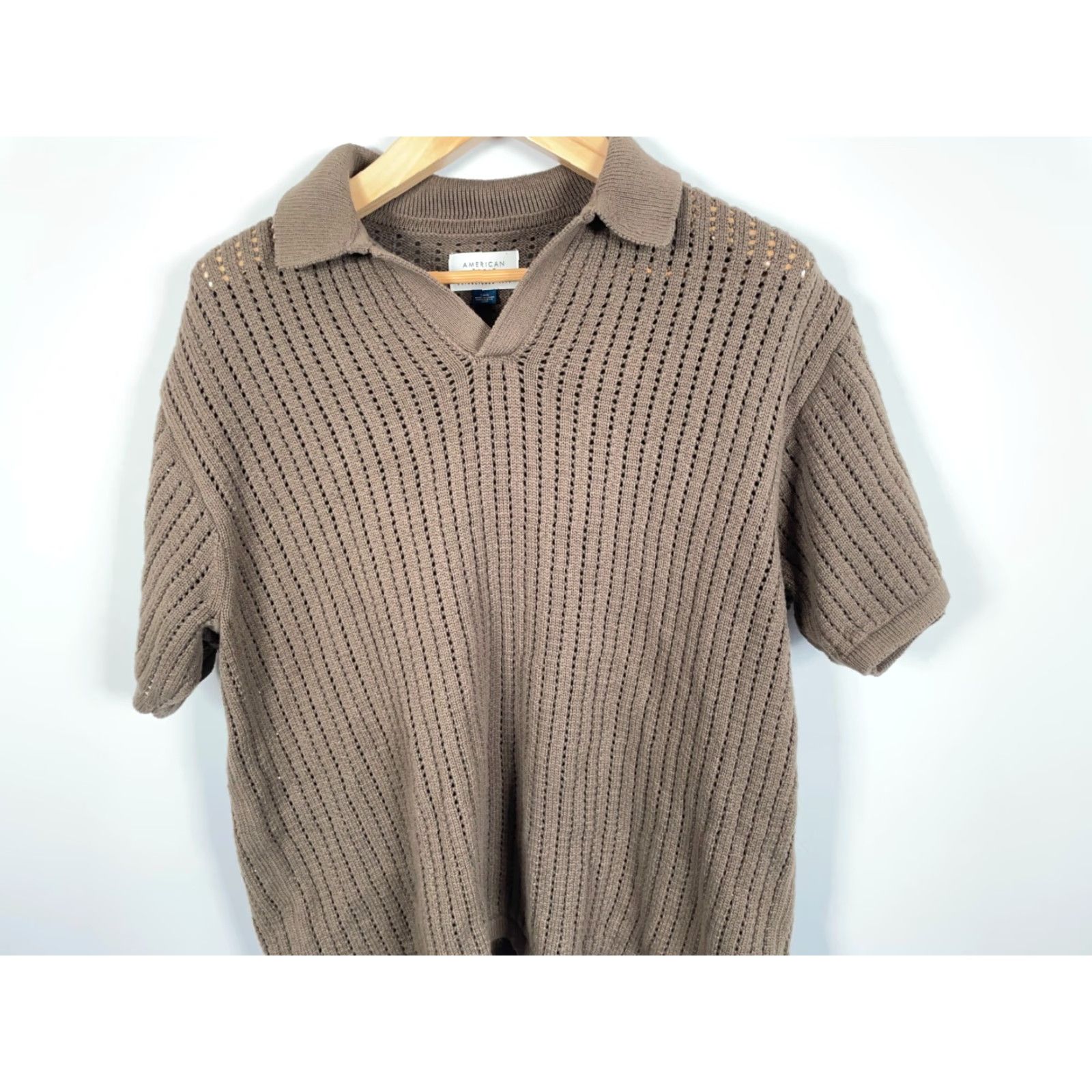 American Eagle Outfitters American Eagle Outfitters Polo Shirt Mens Large Size L Knit Brown Green Johnny Collar 90s Retro Preppy Casual Shirt Size US L / EU 52-54 / 3 - 4 Thumbnail