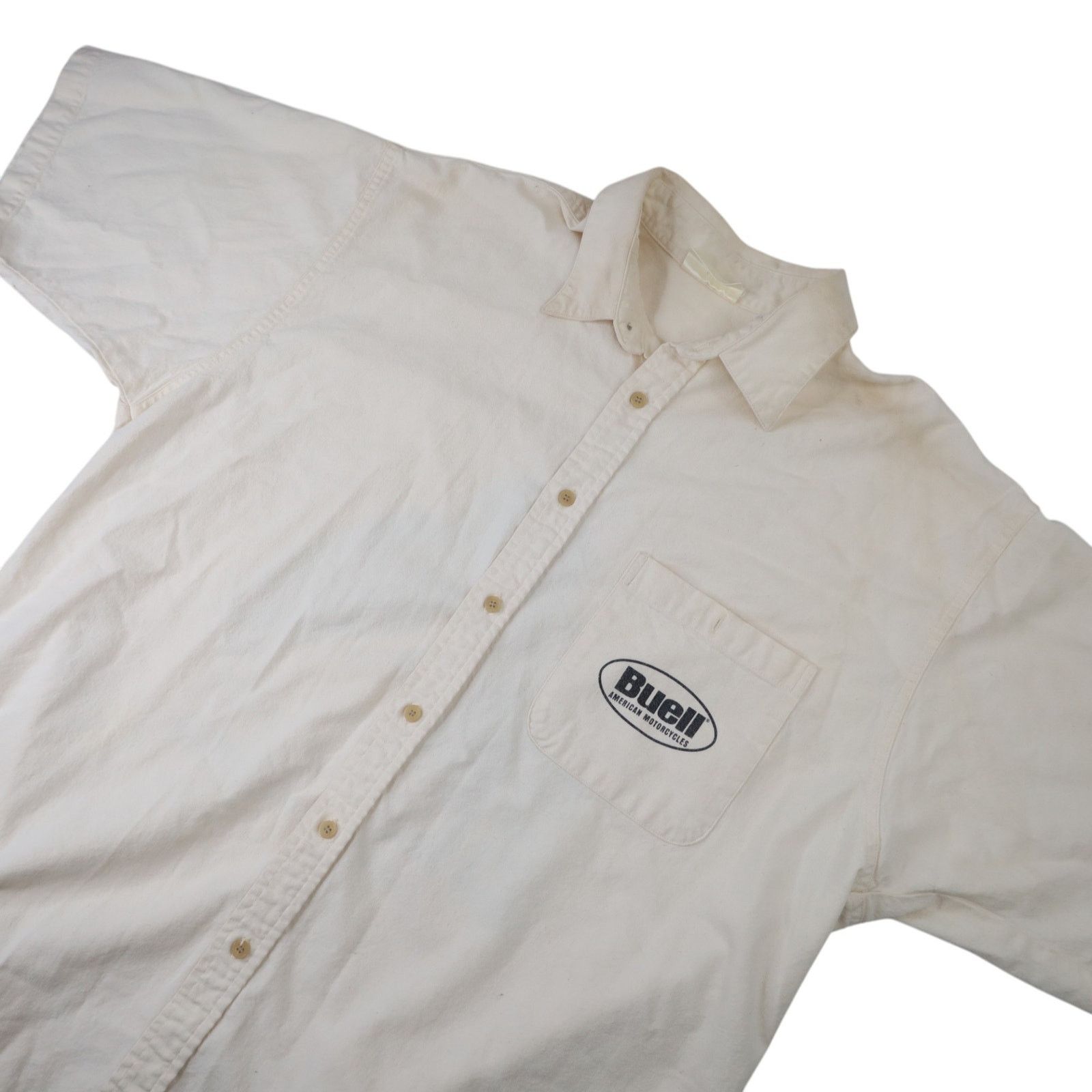 Harley Davidson × Vintage VTG 1996 Harley Davidson Buell Graphic Button Up Work Shirt Size US XL / EU 56 / 4 - 3 Thumbnail