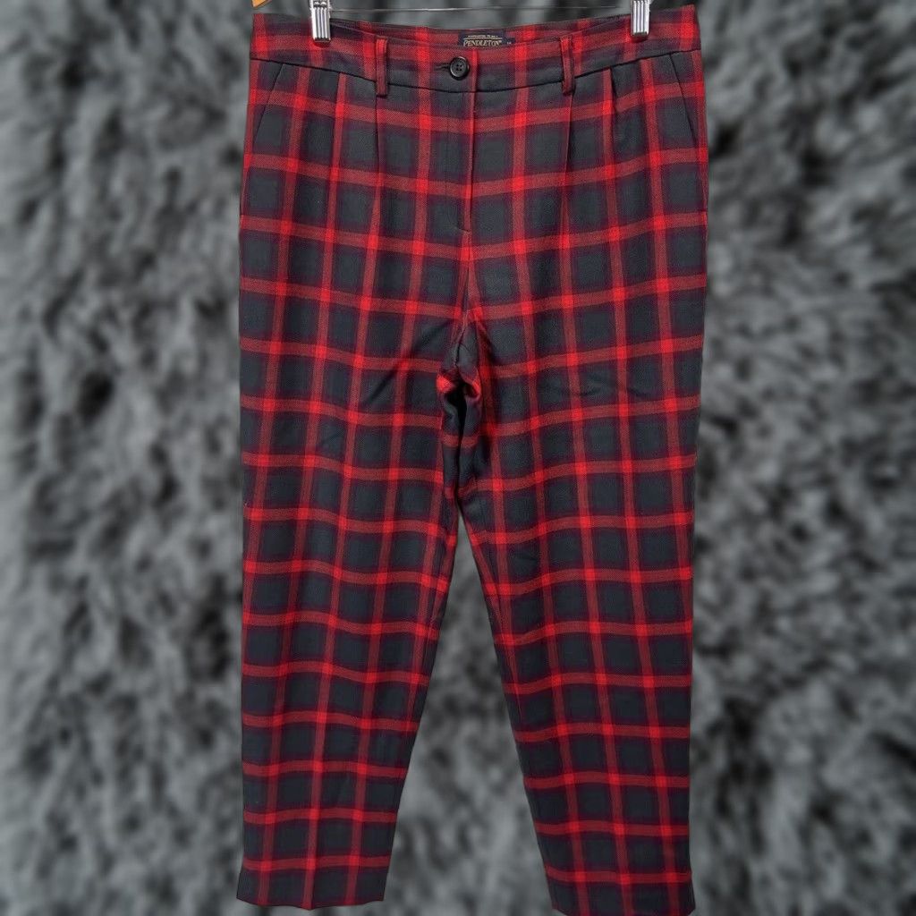 Pendleton PENDLETON Virgin Wool Dress Pants Size 14 Women’s Tapered Plaid Lined Red Green Multicolor Size 36" / US 14 / IT 50 - 1 Thumbnail