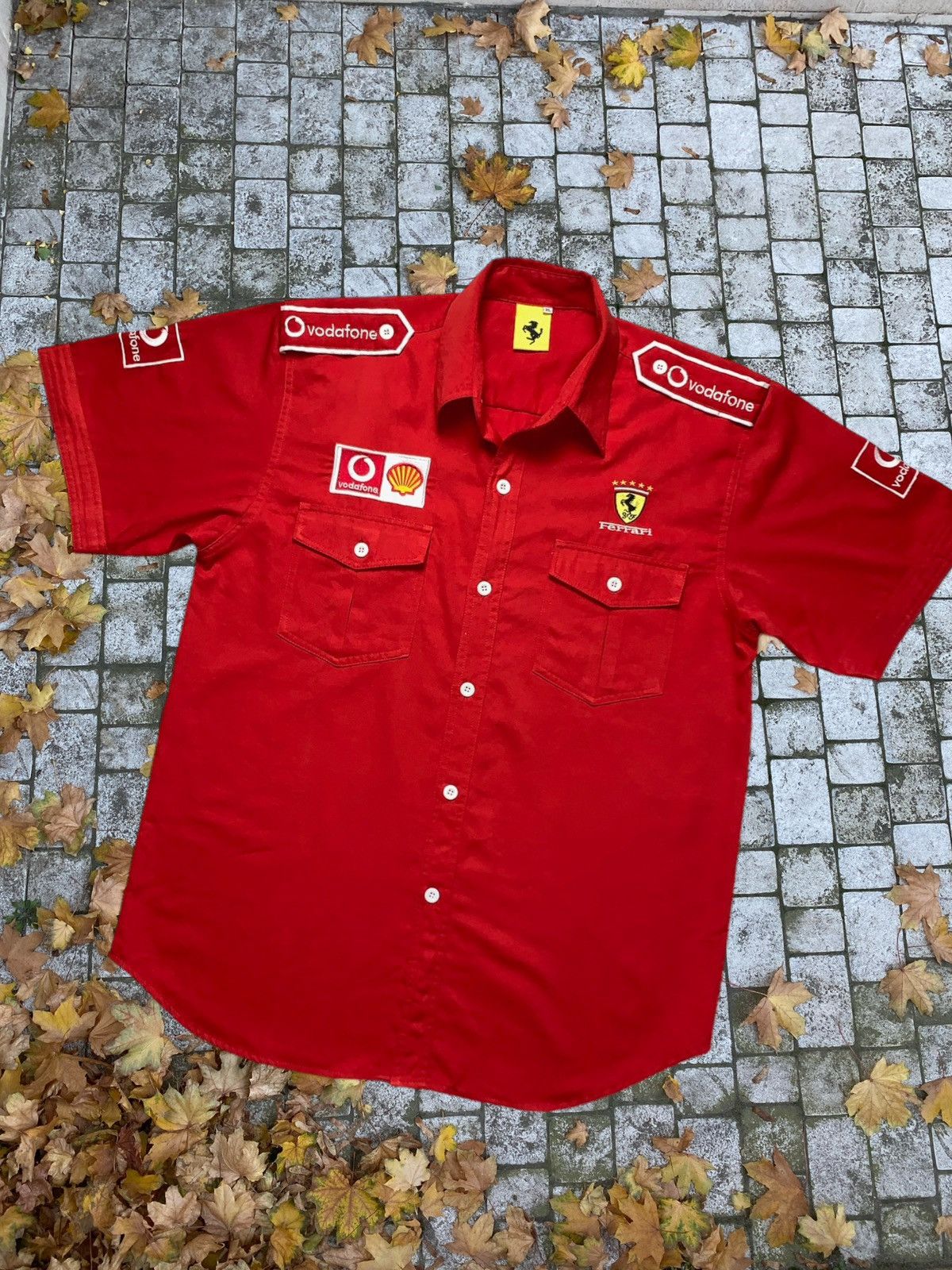 image of Vintage Ferrari Shirt Racing Vodafone Shell Red, Men's (Size XL)