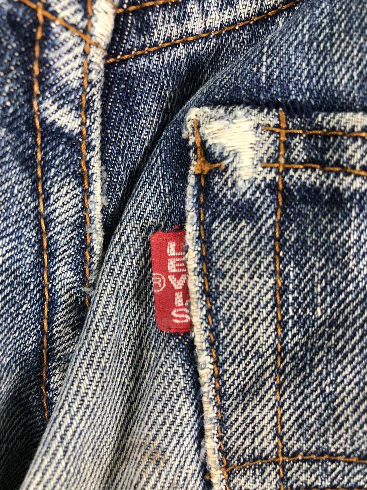 Levi's Vintage 90's LEVI'S 502 Big E Talon Zipper Redline Selvedge Size US 30 / EU 46 - 9 Thumbnail