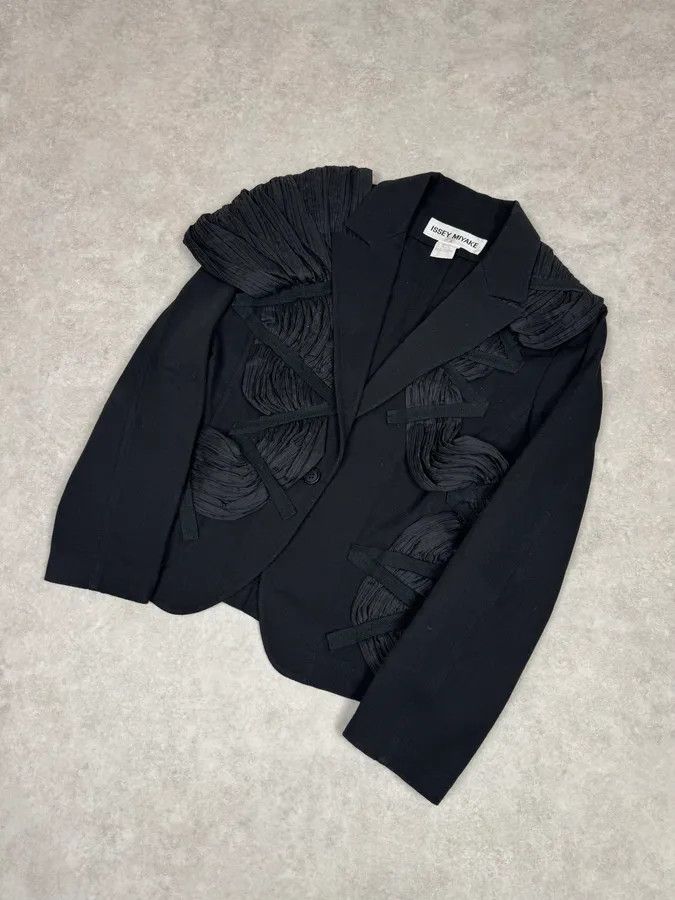Issey Miyake SS2003 Issey Miyake Black Blazer Plissed Jacket Size M / US 6-8 / IT 42-44 - 7 Thumbnail