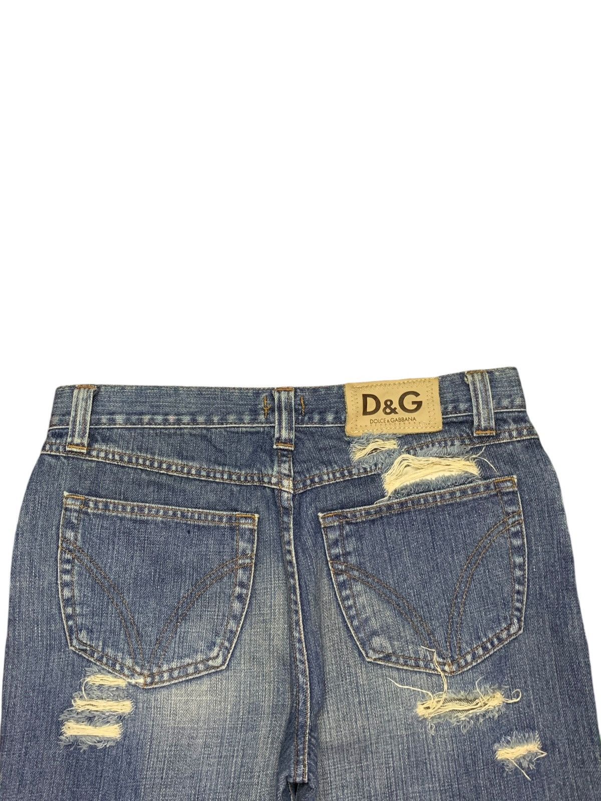 Dolce & Gabbana Vintage Dolce Gabbana Faded Wash Distressed Flare Jeans Size 29" - 8 Thumbnail