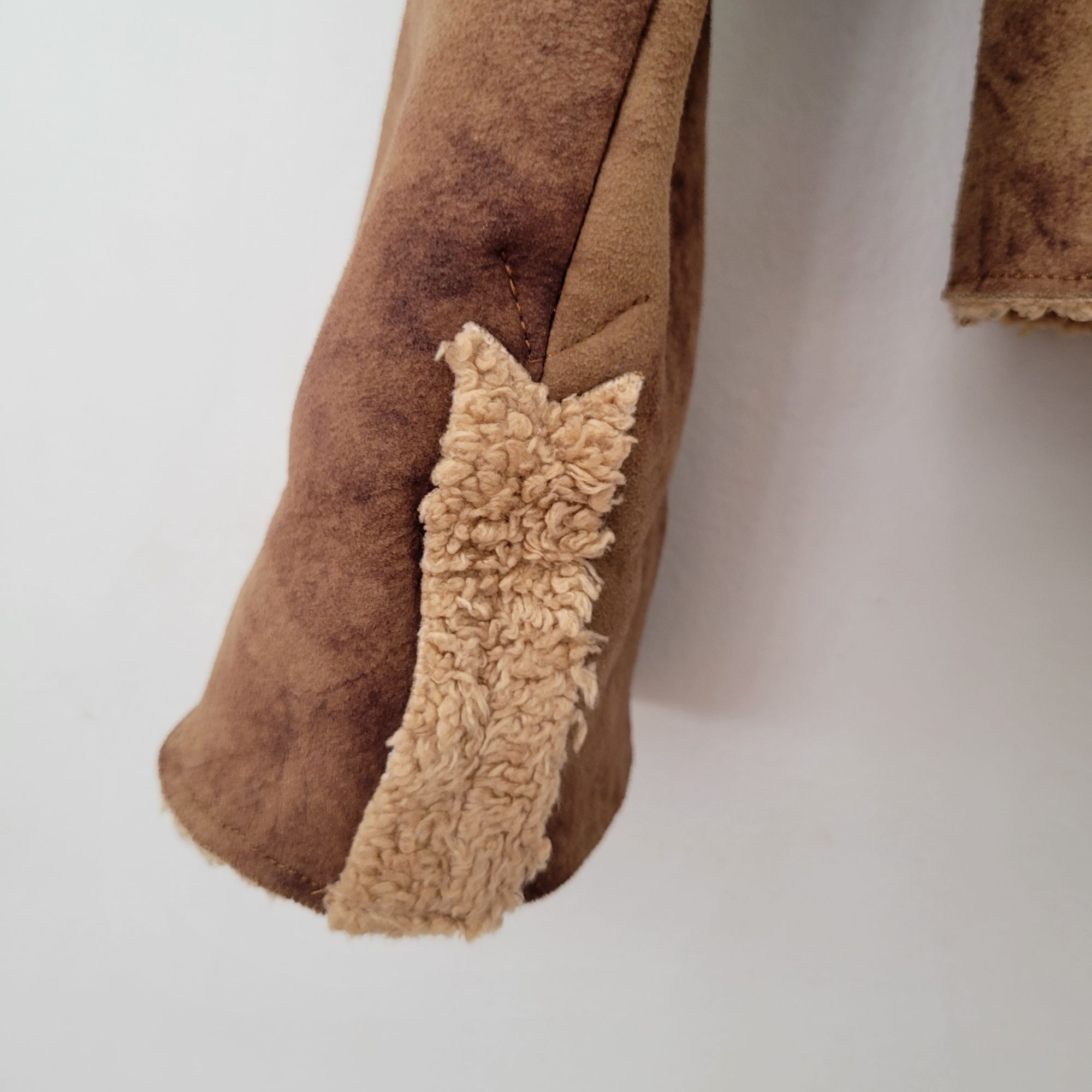 Vintage Karen Kane M Brown Faux Suede Sherpa Jacket Outerwear Ranche Size M / US 6-8 / IT 42-44 - 7 Thumbnail