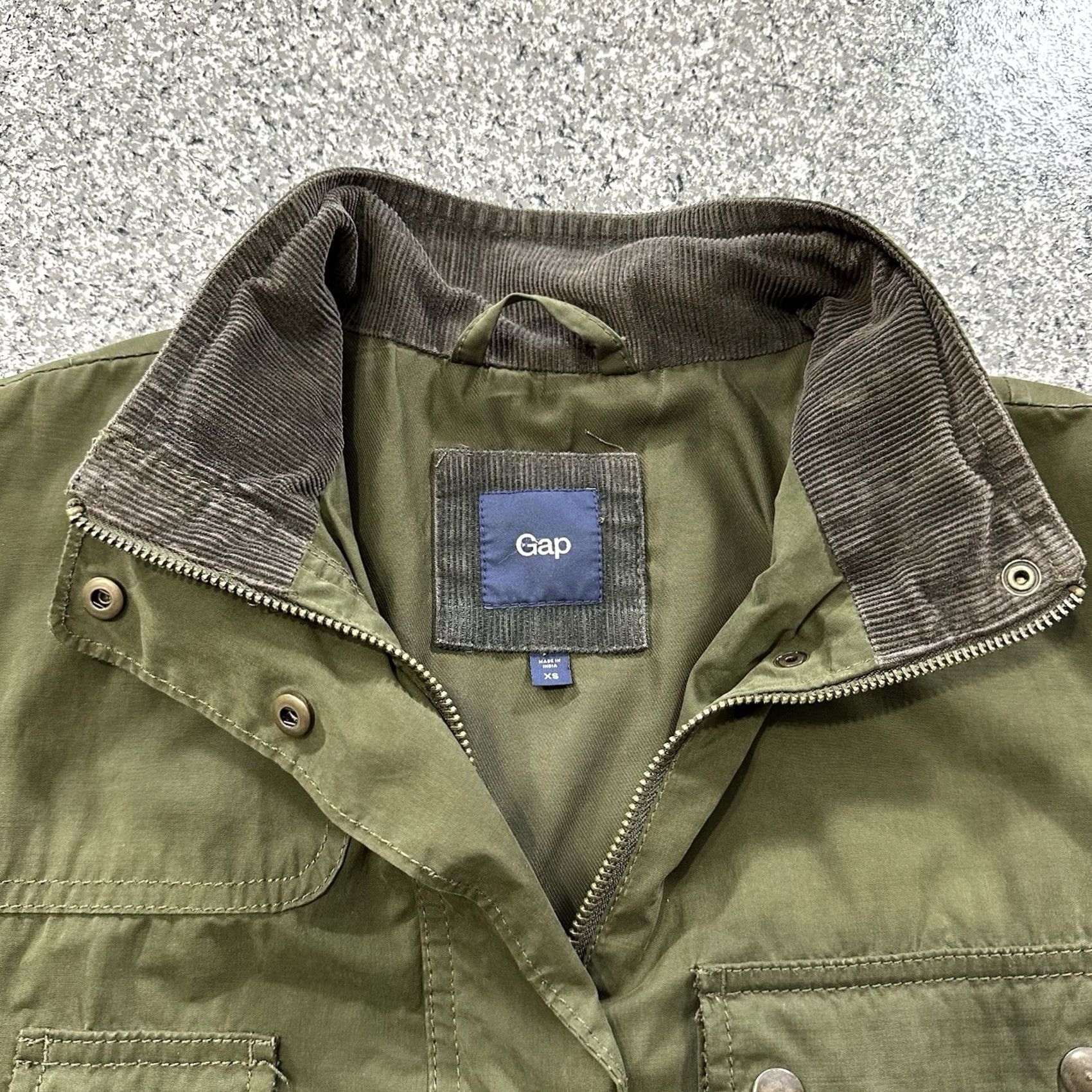 Gap Gap Jacket Womens XS Military Chore Corduroy Trim Olive Green Size XS / US 0-2 / IT 36-38 - 2 Thumbnail
