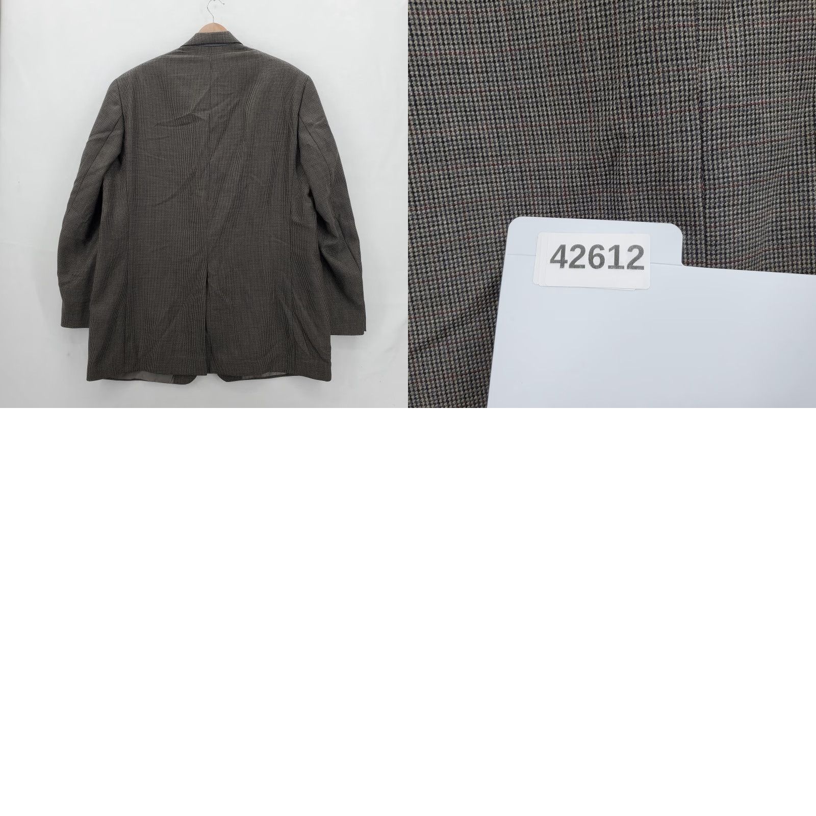 Ralph Lauren VINTAGE Lauren Ralph Lauren Blazer Mens 48L Brown Gray Wool Houndstooth Two-Button Coat Size 48R - 9 Thumbnail