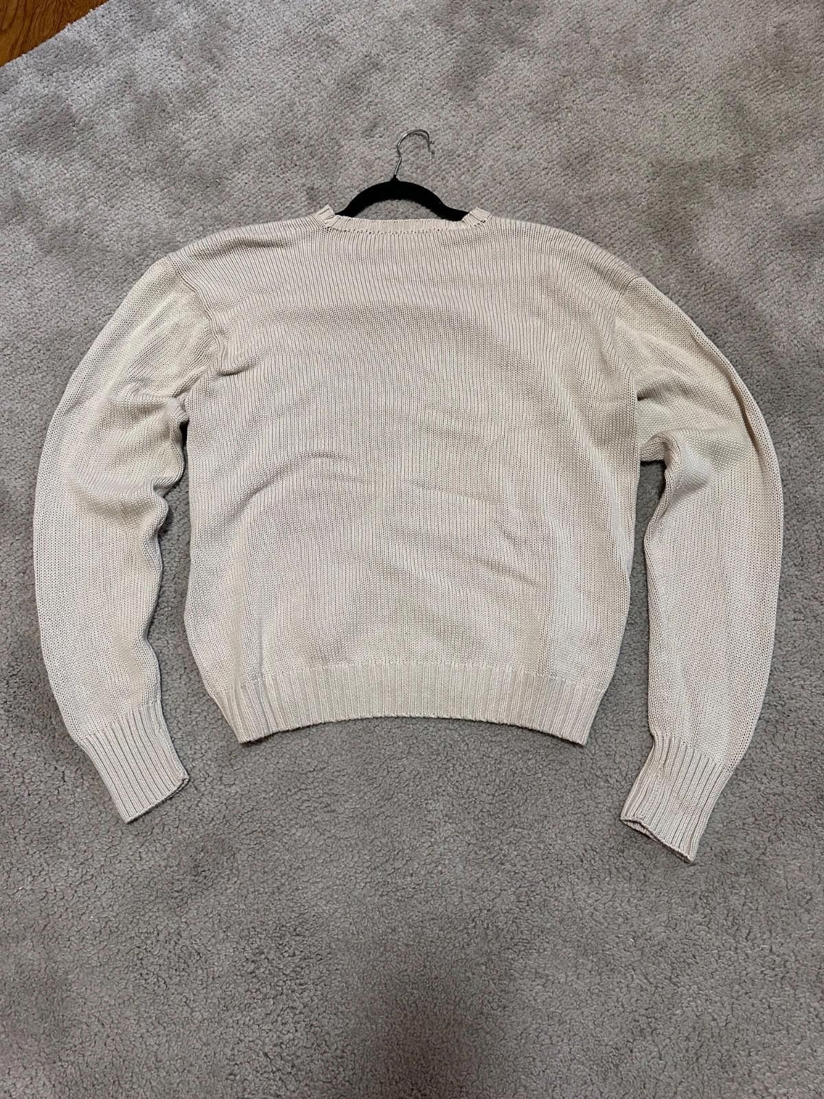 Polo Ralph Lauren Vintage 90’s Polo Ralph Lauren White Knit Sweater Size L Size US L / EU 52-54 / 3 - 8 Thumbnail