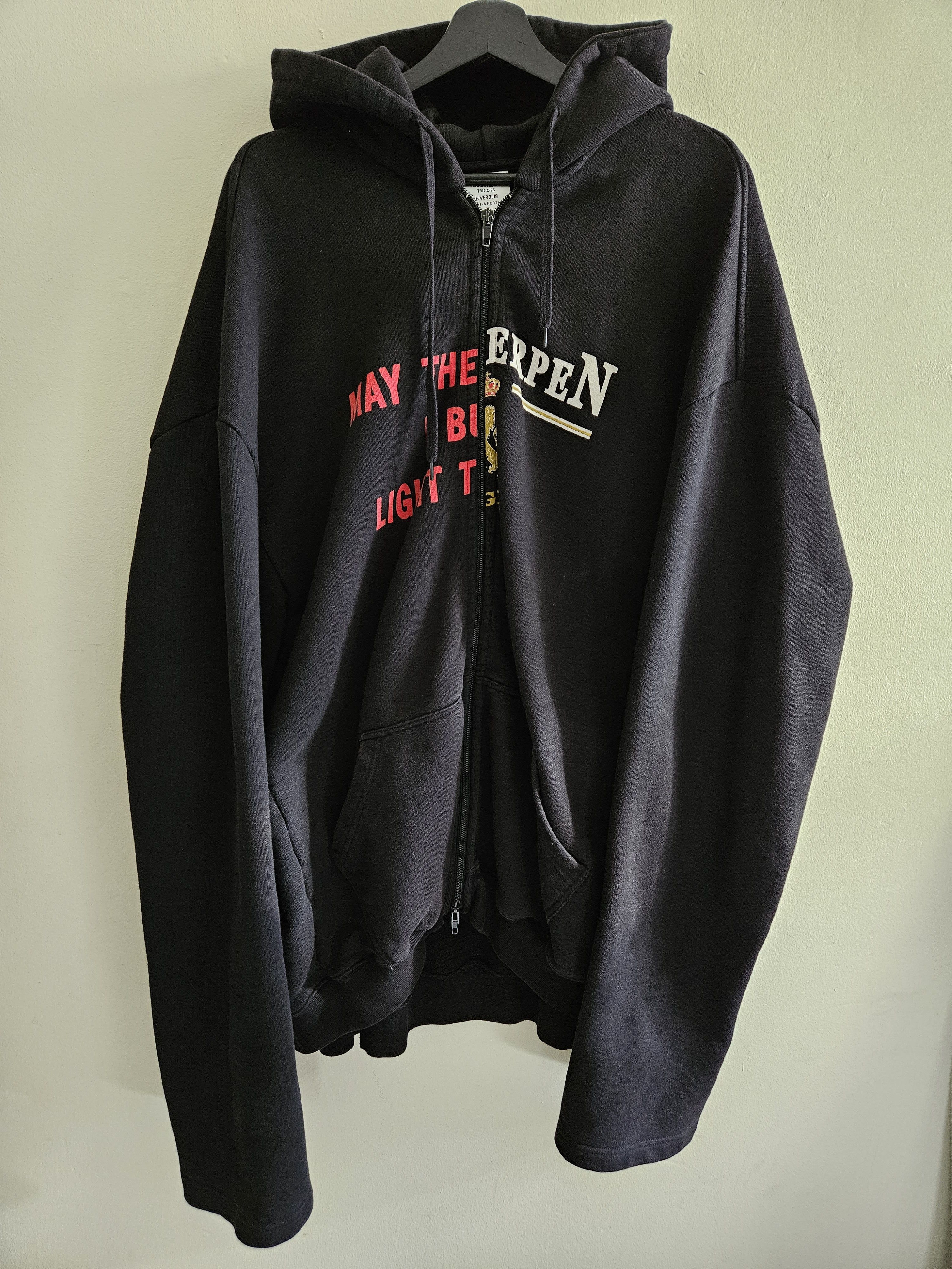 image of Vetements Antwerpen Split Hoodie in Black, Men's (Size Medium)