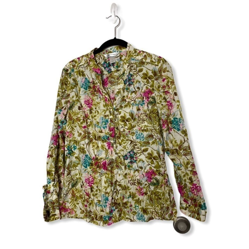 Other Christopher & Banks Floral Button Front Blouse | Size S | Lo Size S / US 4 / IT 40 - 4 Thumbnail