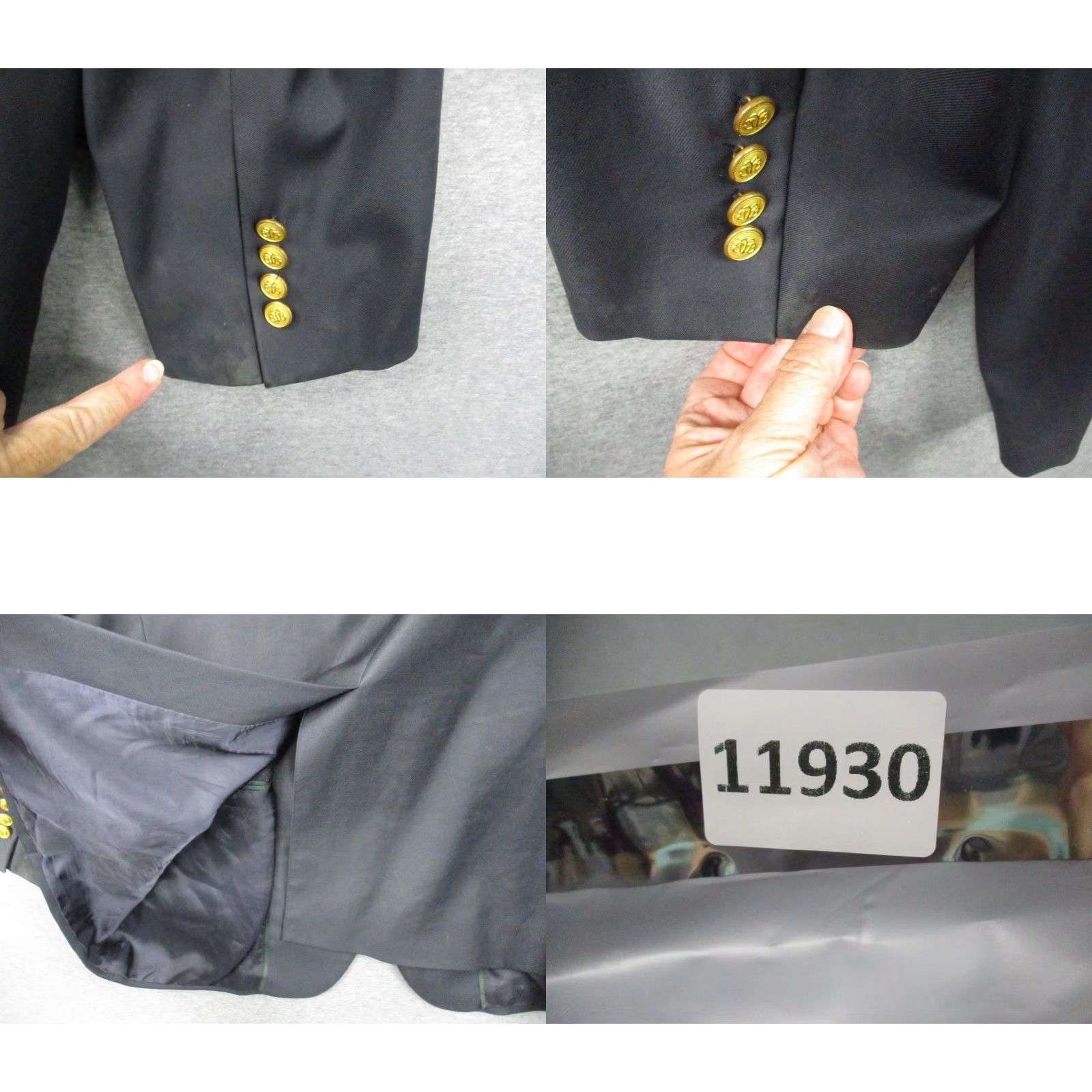 Brooks Brothers VINTAGE Brooks Brothers Country Club LORO PIANA Italy Black Wool Sport Coat Blazer 43L Size 46R - 9 Thumbnail