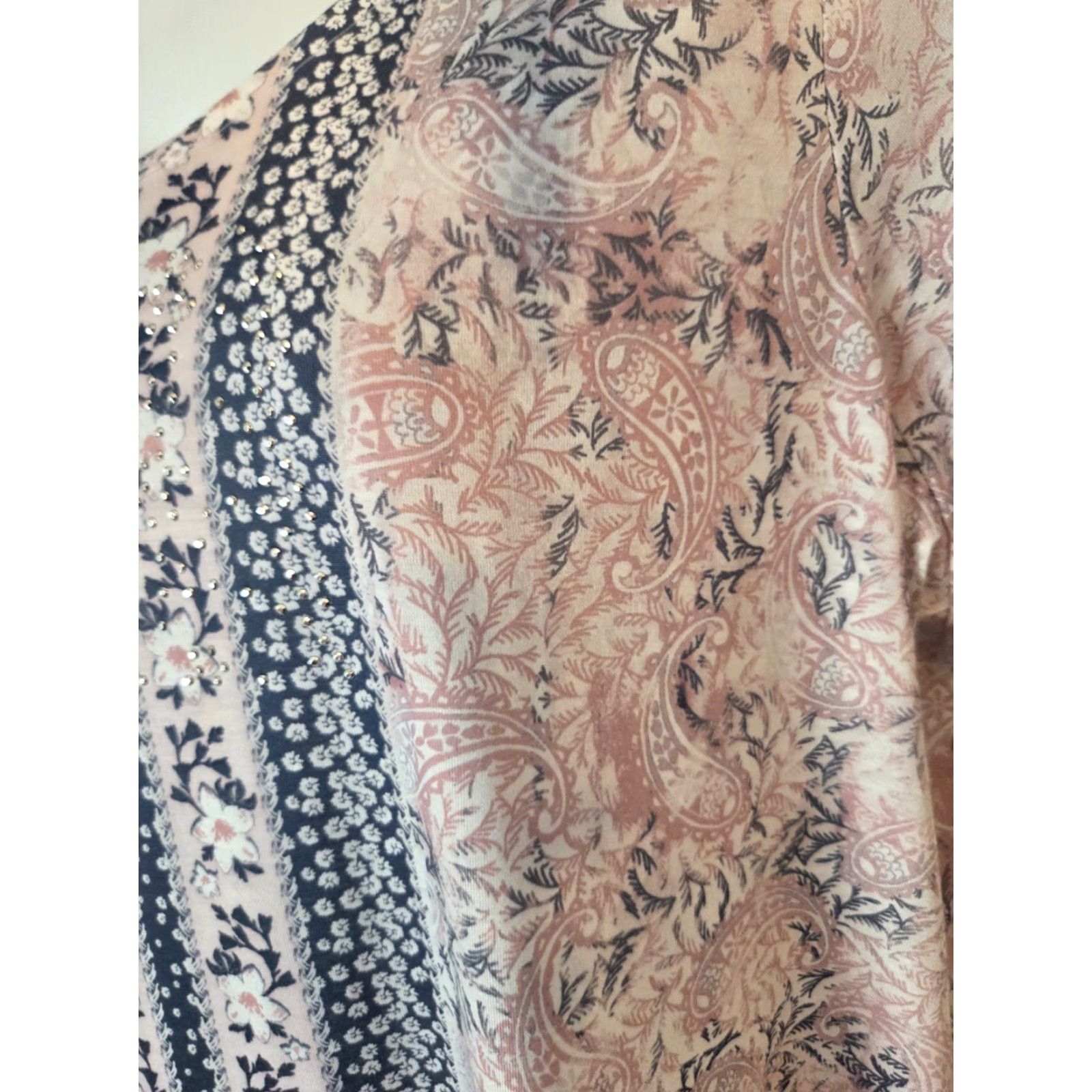 Avenue Avenue Top Womens 18/20 1X Multicolor Paisley Print Studded Lightweight Casual Boho Hippie Size XXL / US 16-18 / IT 52-54 - 5 Thumbnail