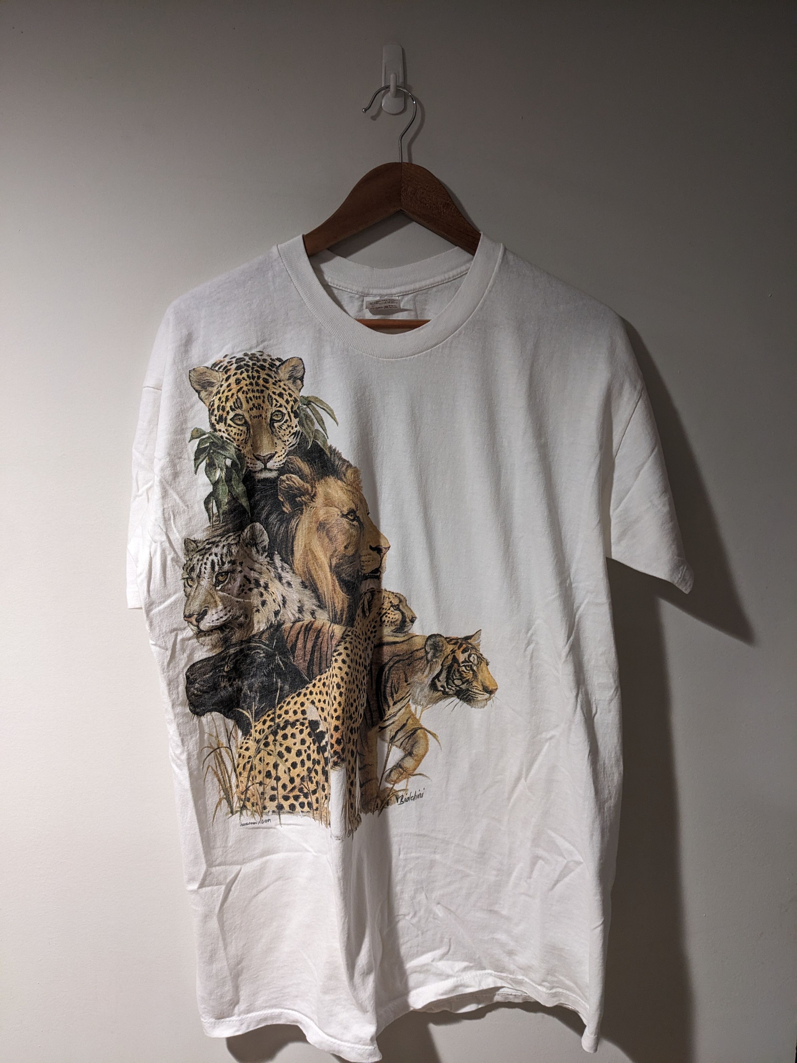 Vintage Vintage 1989 Cheetah Panther Lion Big Cats Nature T-Shirt Size US XL / EU 56 / 4 - 1 Thumbnail
