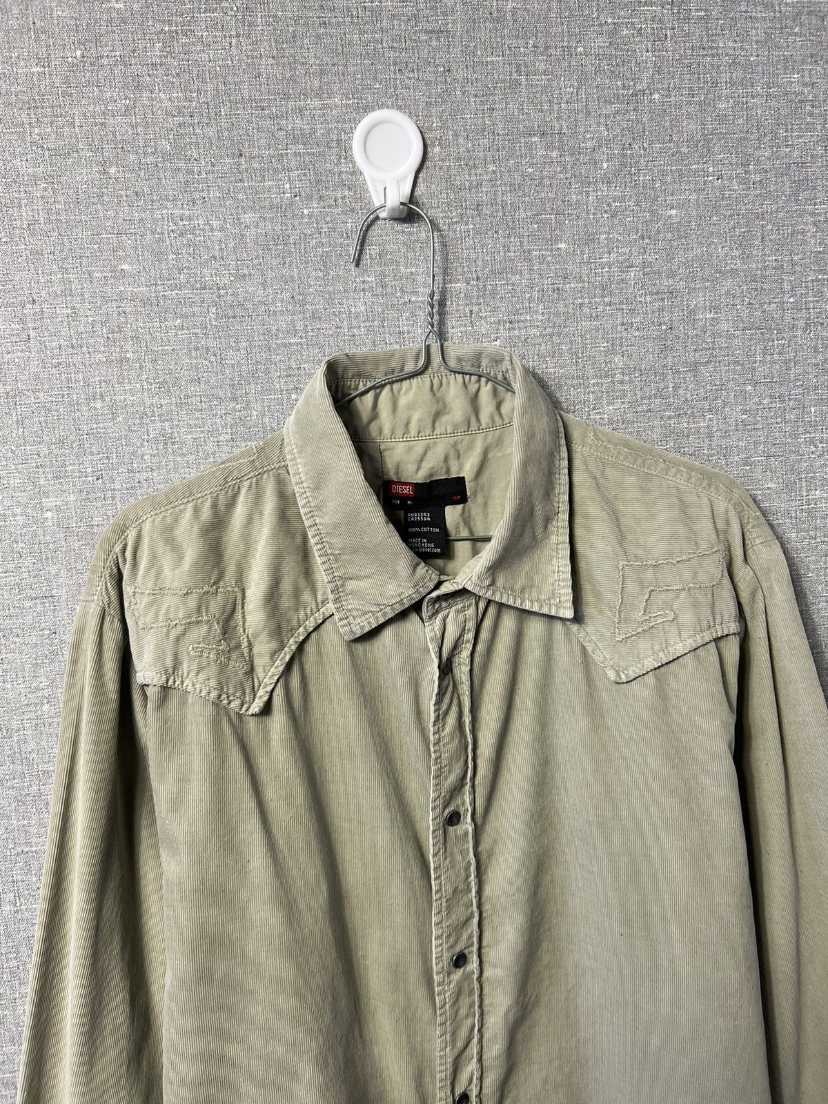 Diesel Vintage Diesel Corduroy Button Up Long Sleeve Shirt Big Logo Size US XL / EU 56 / 4 - 2 Thumbnail