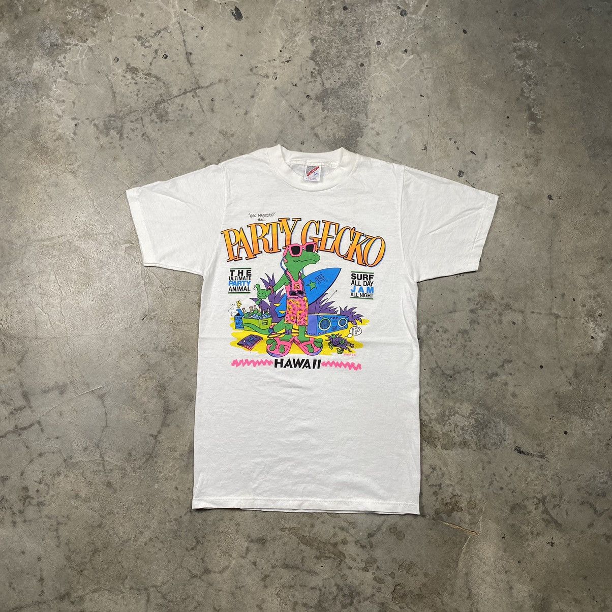 Vintage Grail 80s 1987 Party Gecko Hawaii Surf Tee Size US S / EU 44-46 / 1 - 1 Thumbnail