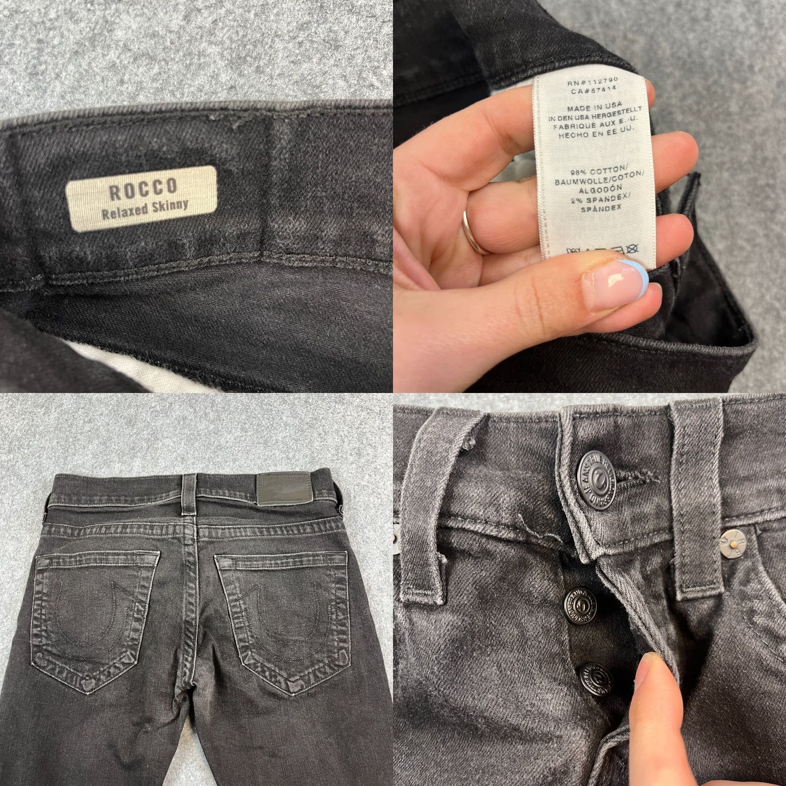 True Religion True Religion Jeans Slim Skinny 28 Dark Wash Rocco USA Made Denim 5-Pocket Mens Slim Size US 28 / EU 44 - 8 Thumbnail