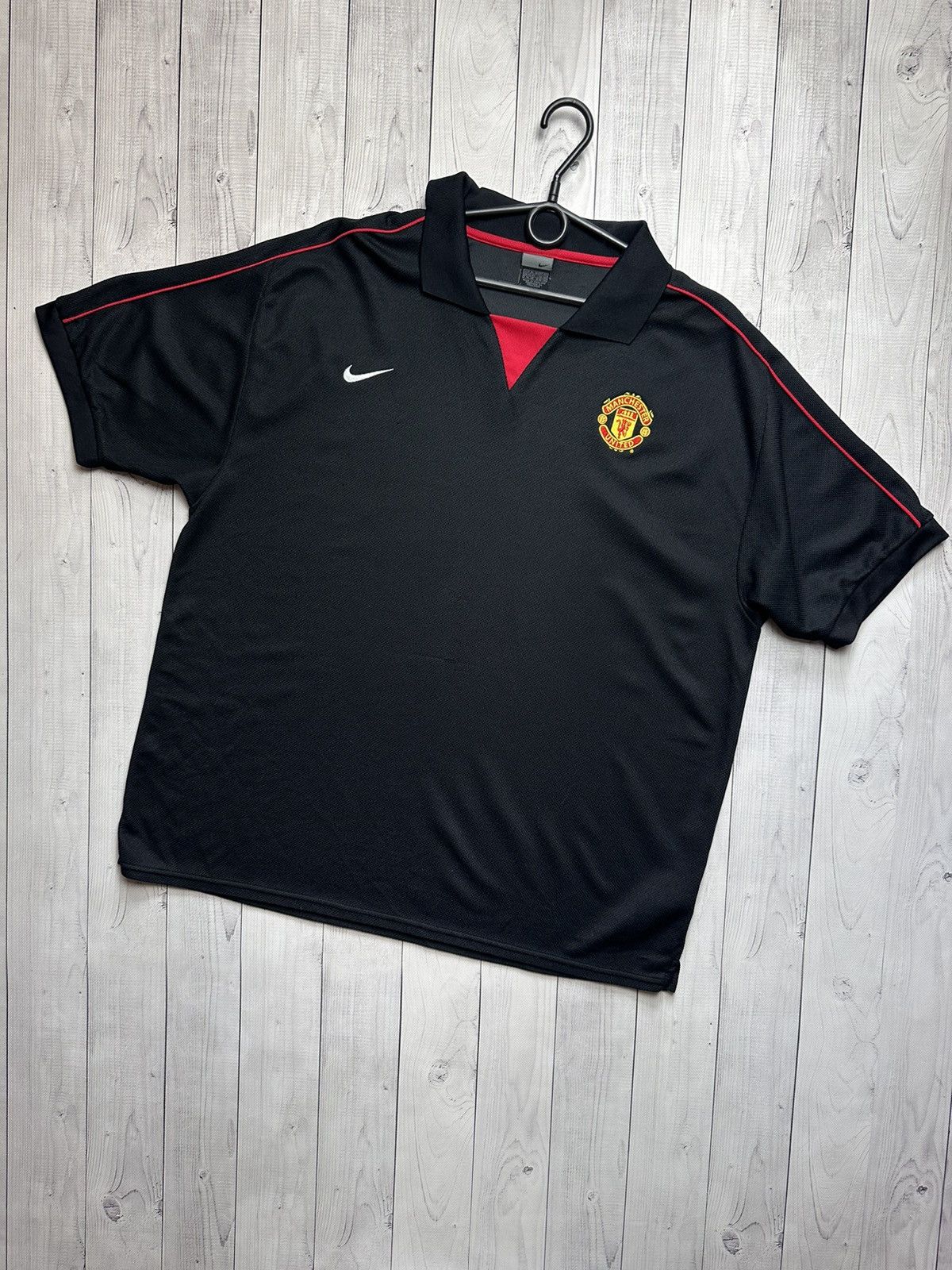 Vintage Vintage Nike soccer polo black Manchester United size XL Size US XL / EU 56 / 4 - 1 Thumbnail