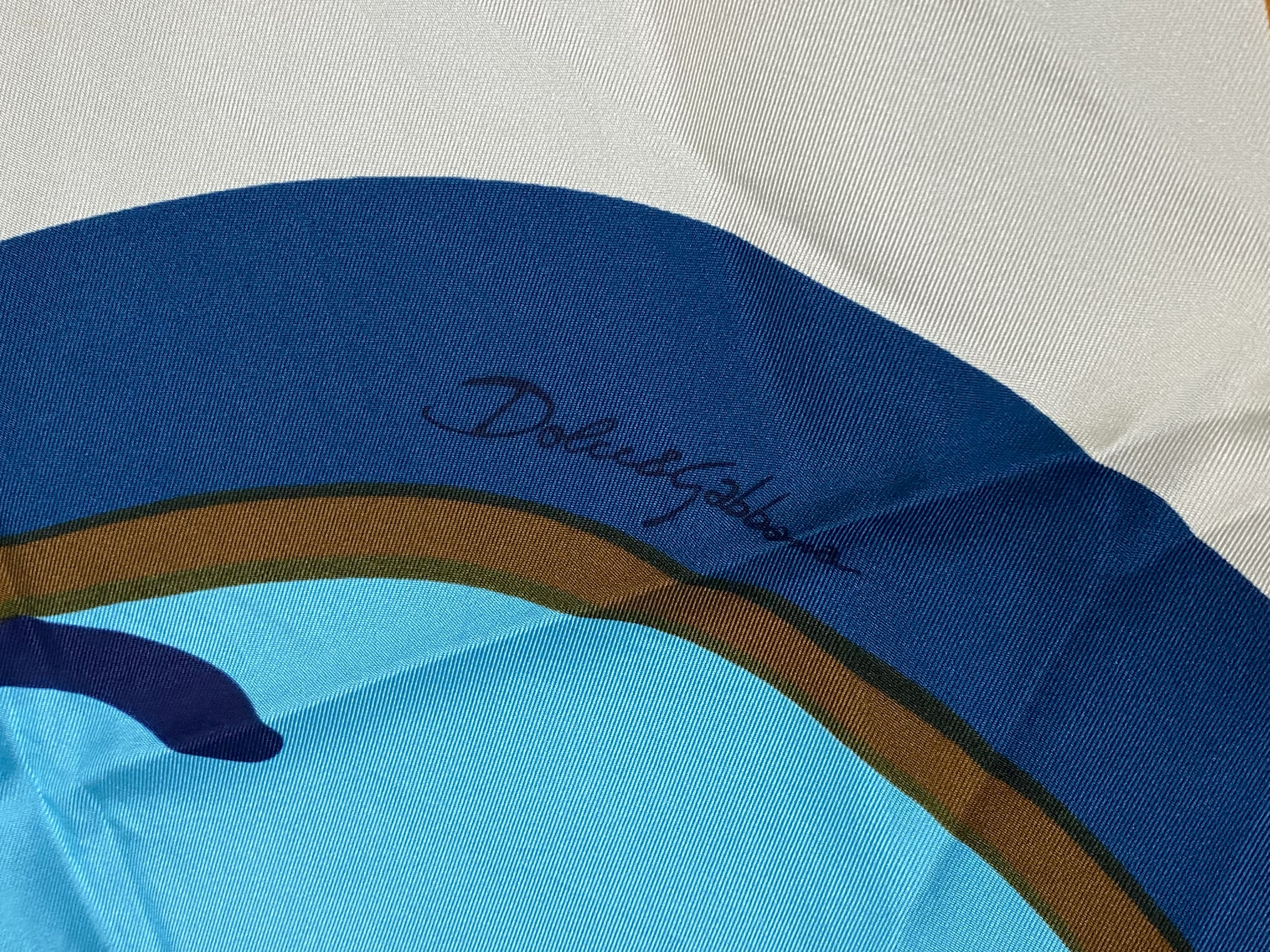 Dolce & Gabbana × Vintage DOLCE & GABBANA SILK SCARF STRIPED PRINT HAND ROLLED Size ONE SIZE - 2 Thumbnail
