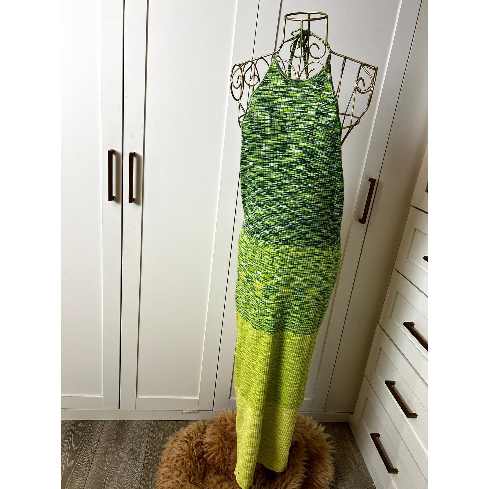 Other Future Collective Alani Noelle Green Open Back Dress Size L Size L / US 10 / IT 46 - 2 Thumbnail