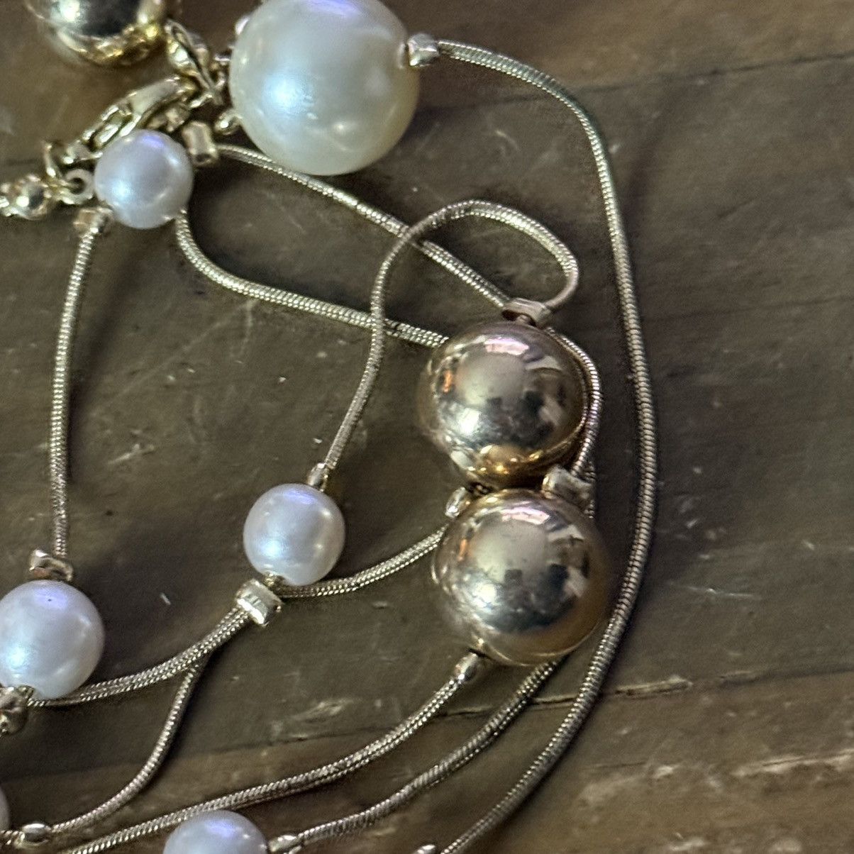 Other Long gold tone station pearl and bead necklace Size ONE SIZE - 5 Thumbnail