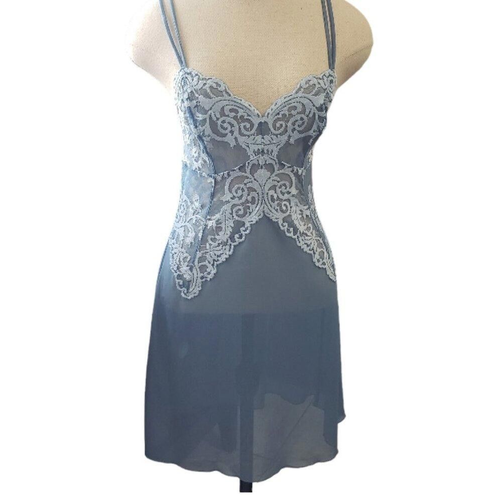 Designer CT1564 Wacoal Provincial Blue/Angel Falls Icon Lace Chemise Size ONE SIZE - 1 Thumbnail