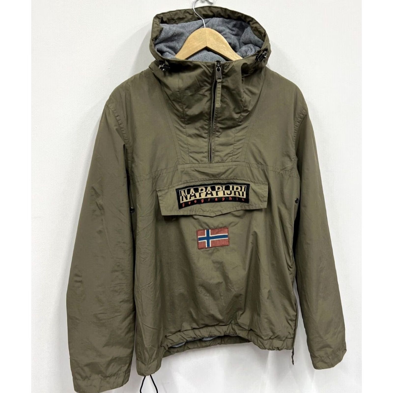 Napapijri Napapijri Jacket Anorak Shirt Men S Dark beige Fleece Lined Zip Logo Vintage No Size US S / EU 44-46 / 1 - 3 Thumbnail