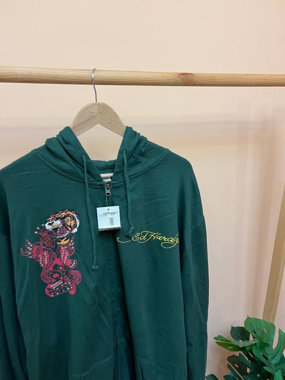 Christian Audigier × Ed Hardy NEW! Ed Hardy Tiger ZIP UP HOODIE VINTAGE Patches audiger Size US XXL / EU 58 / 5 - 9 Thumbnail